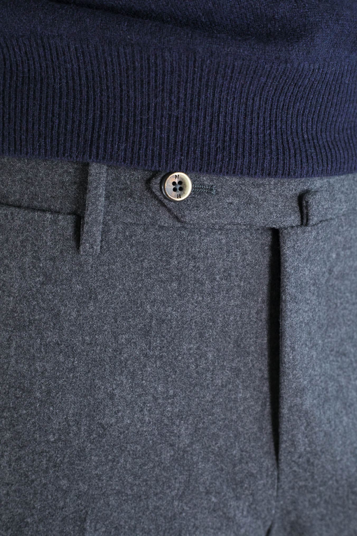 PT Pantaloni Flanella Lana Cashmere Grigio Piombo