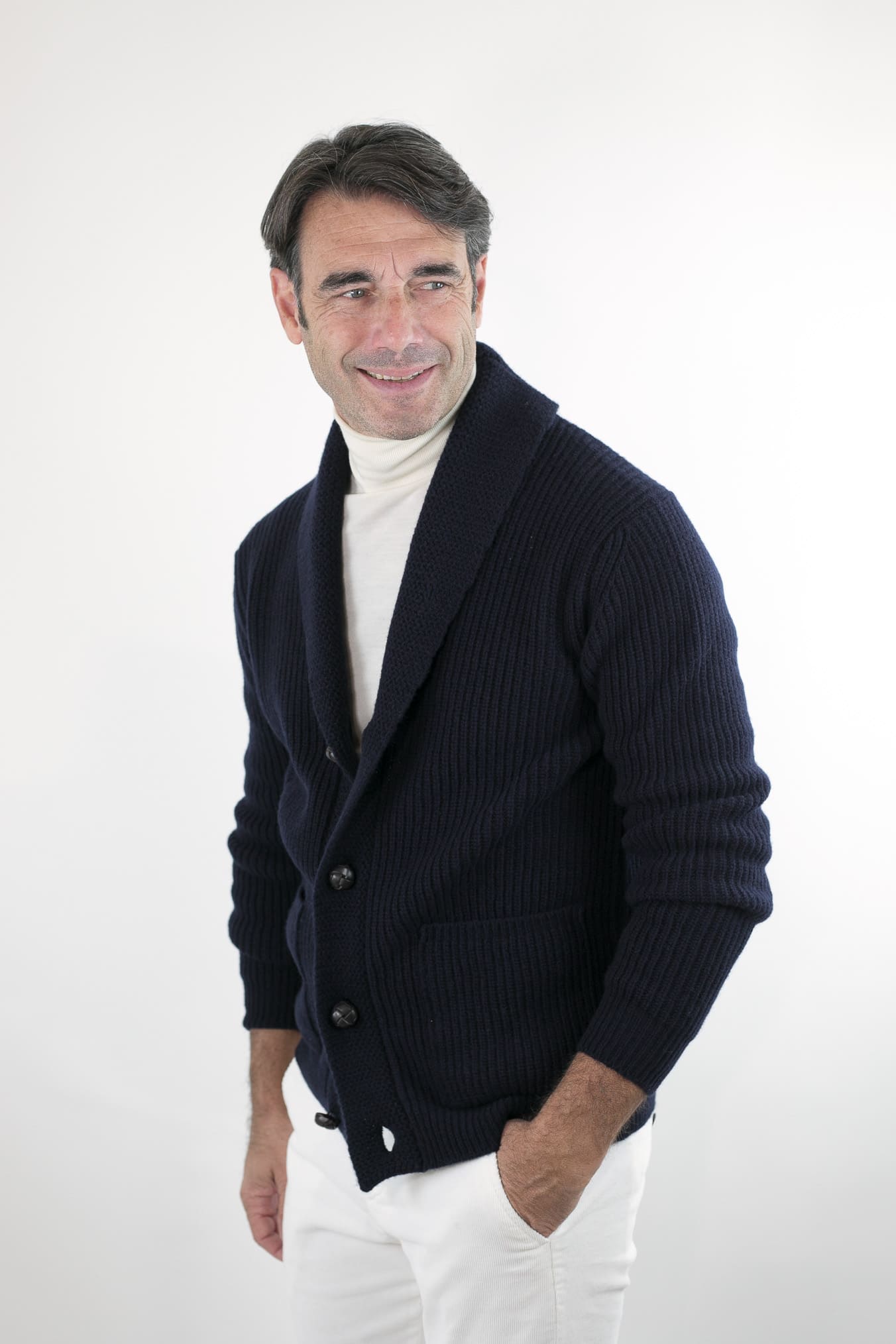 RAKKI' Cardigan mod.Renegade Steve McQueen '68 Blu Notte