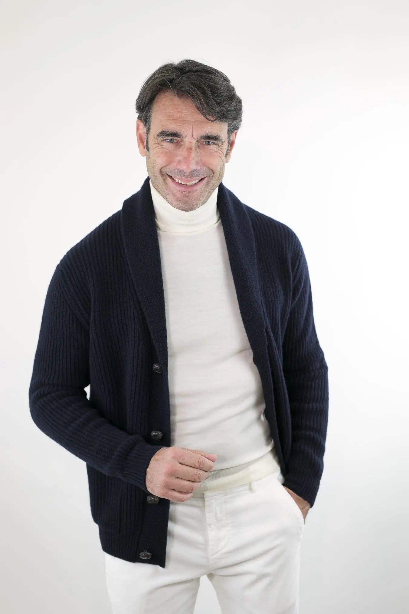 RAKKI' Cardigan mod.Renegade Steve McQueen '68 Blu Notte