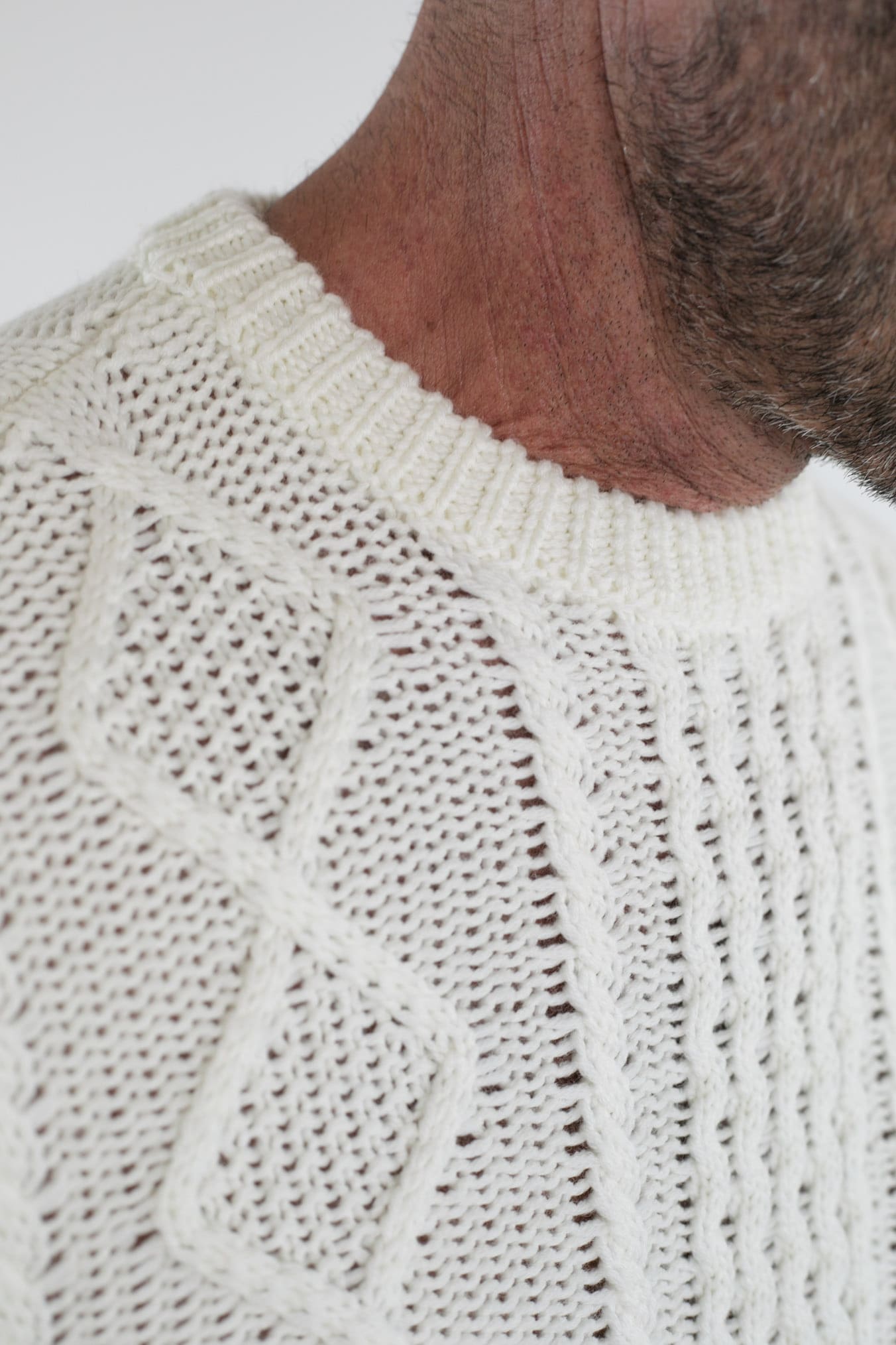 RAKKI' Girocollo "The King of Cool" Bianco Lana