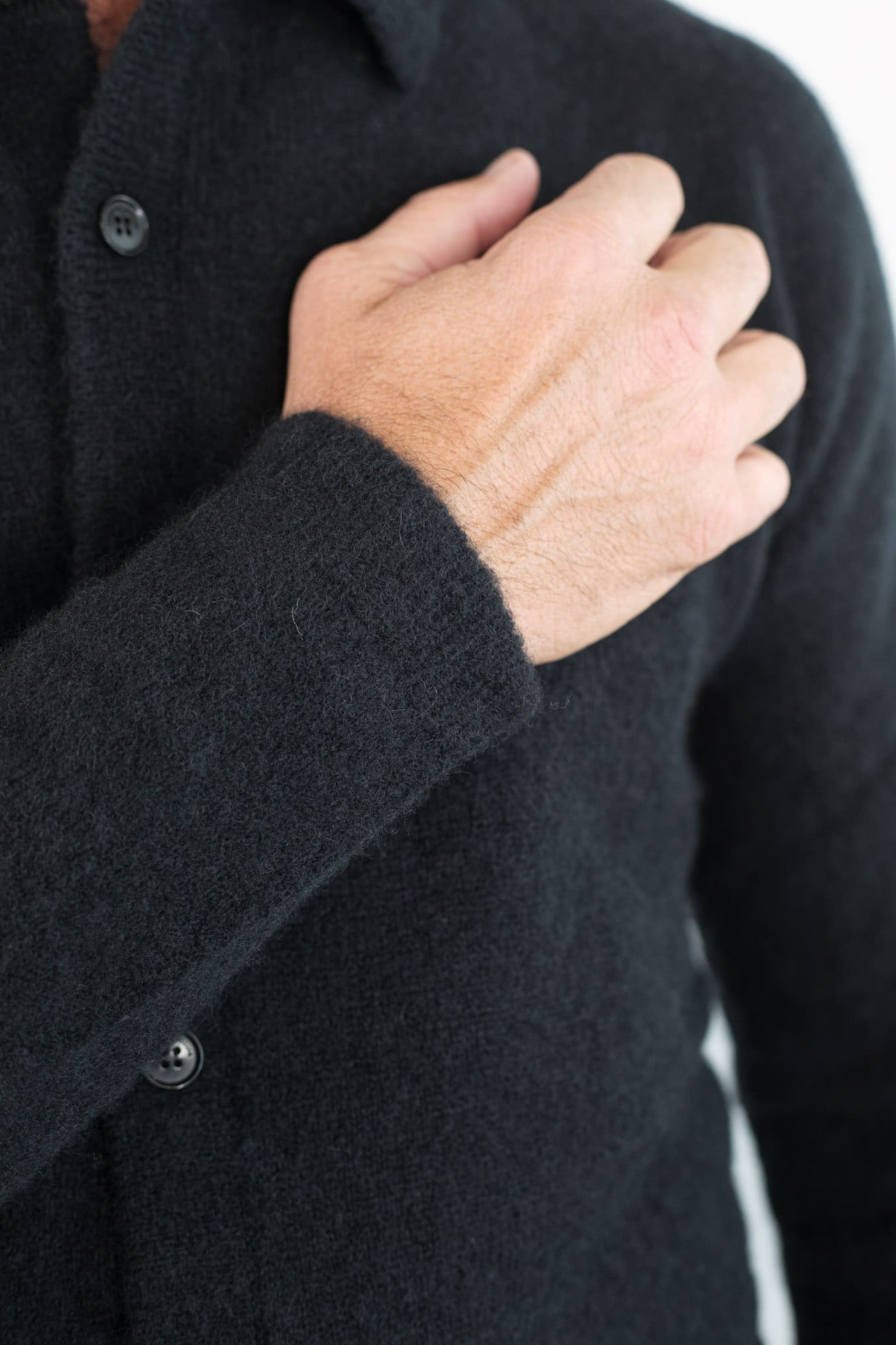 ROBERTO COLLINA Camicia Supersoft Cashmere e Seta Nera