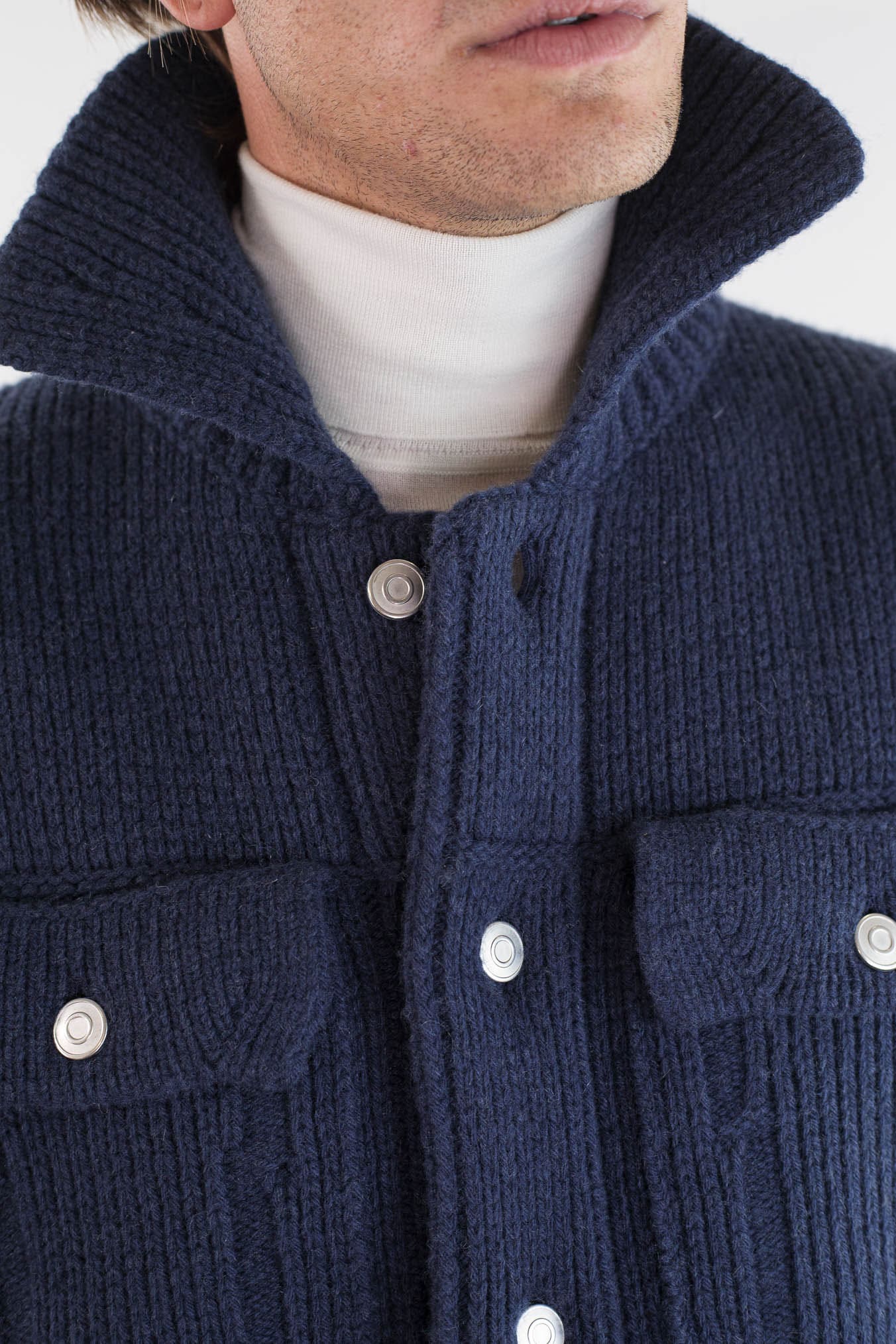 ROBERTO COLLINA Overshirt Lana Cashmere Blu