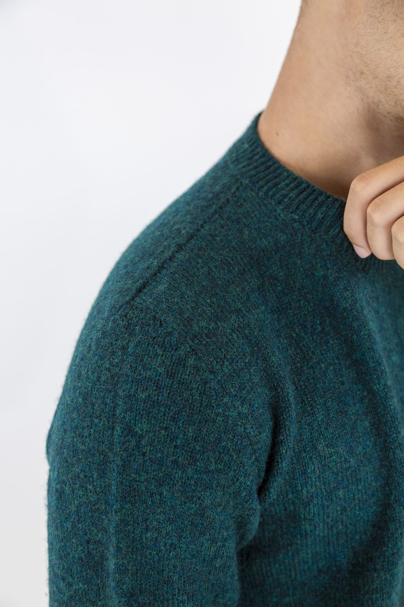 ROBERTO COLLINA Girocollo Merino Baby Camel Verde