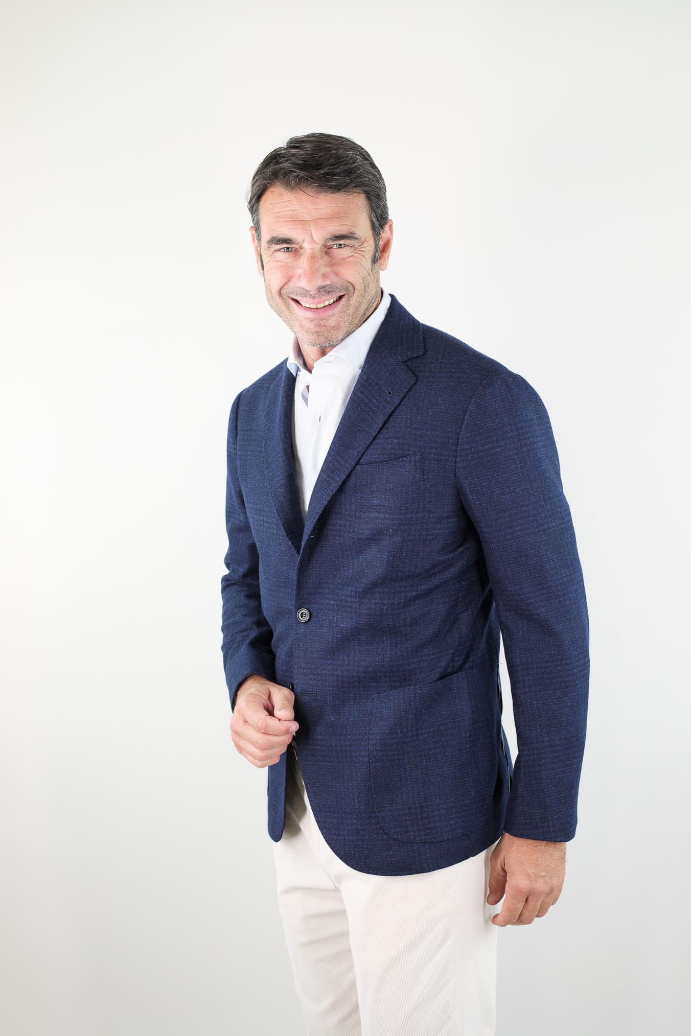 SARTORIO Giacca Galles Lana Cashmere Blu