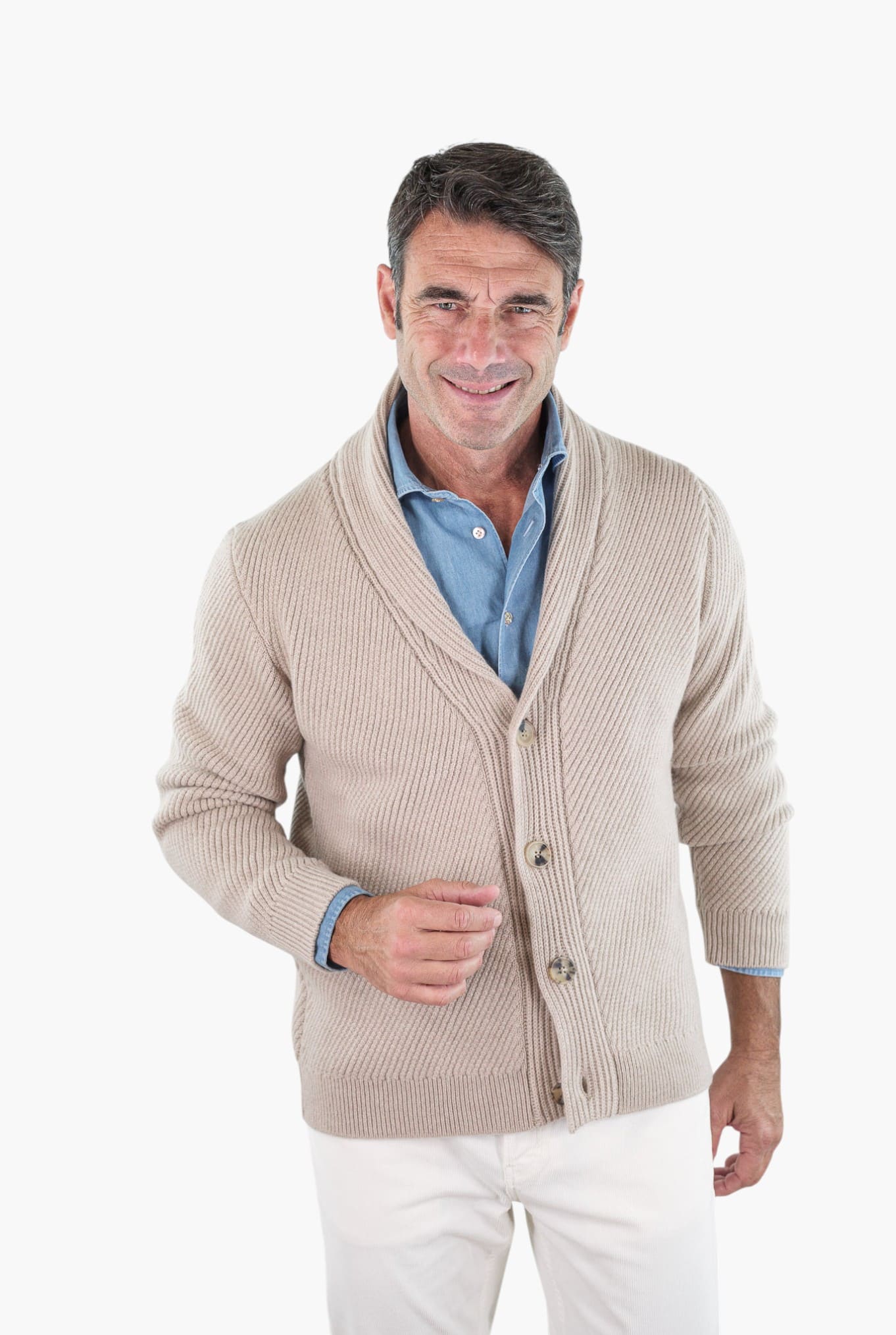 SVEVO PARMA Cardigan Sciallato Cashmere Beige