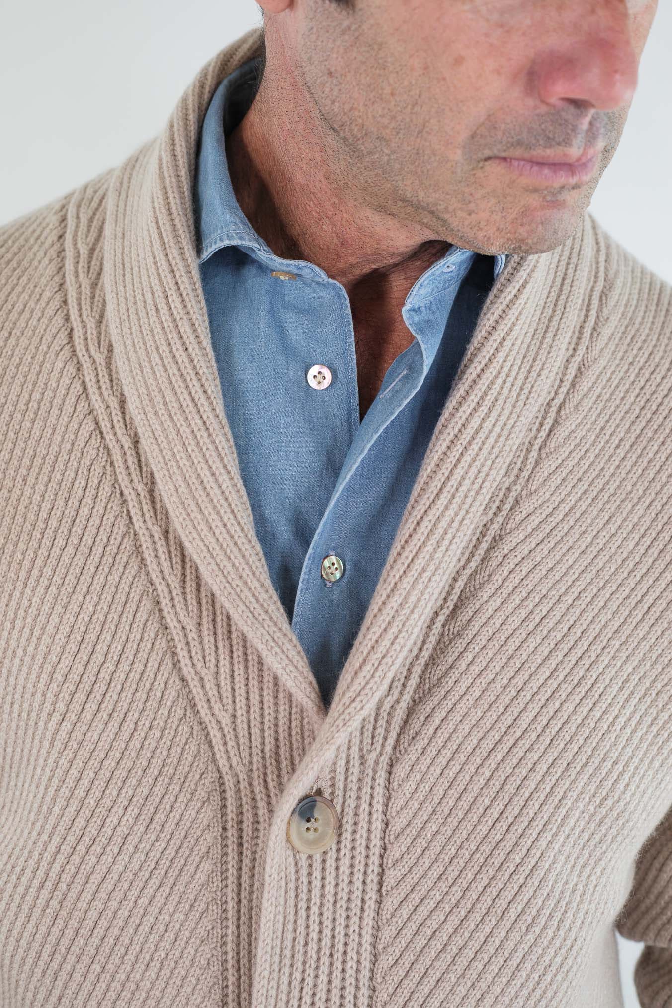 SVEVO PARMA Cardigan Sciallato Cashmere Beige