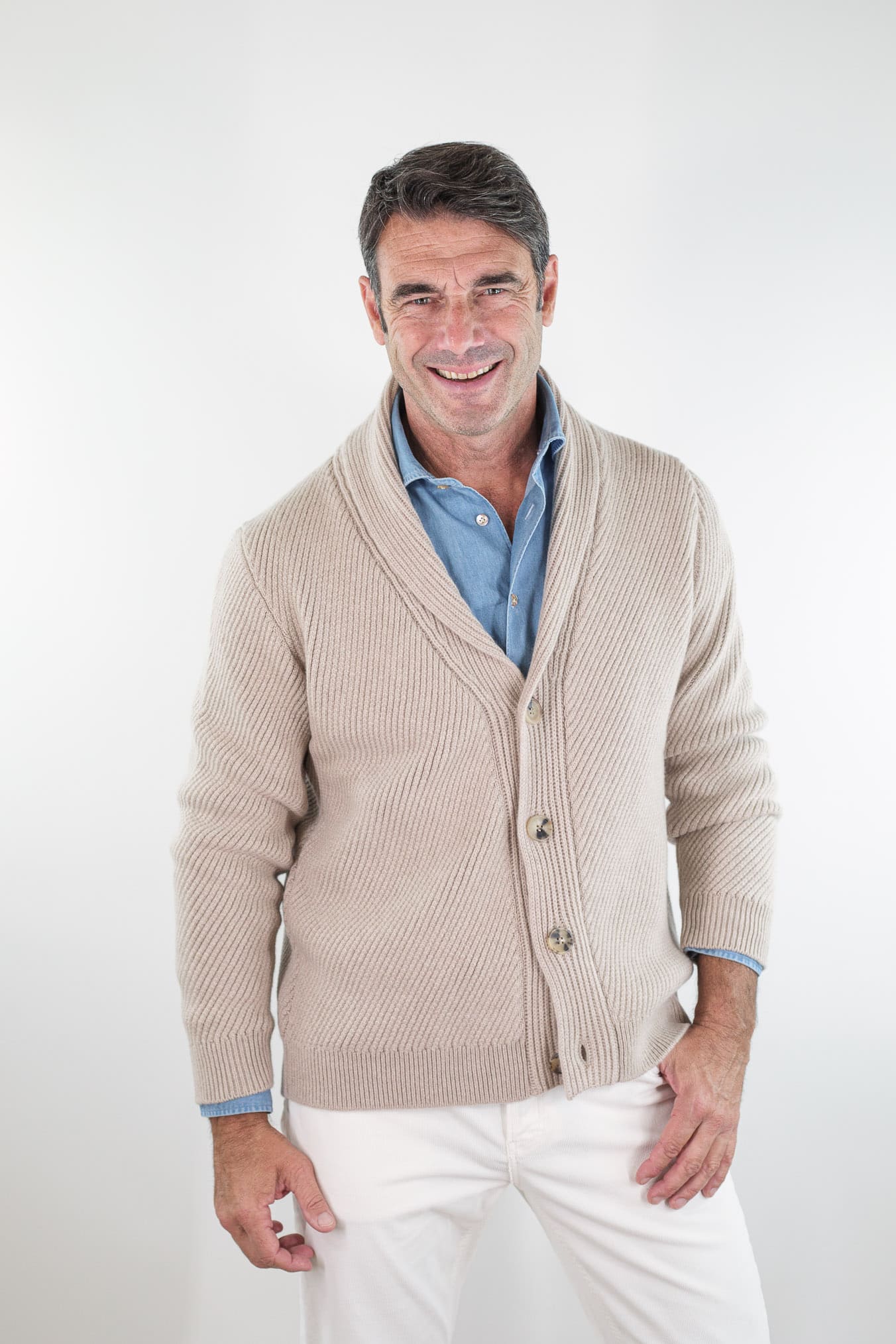 SVEVO PARMA Cardigan Sciallato Cashmere Beige