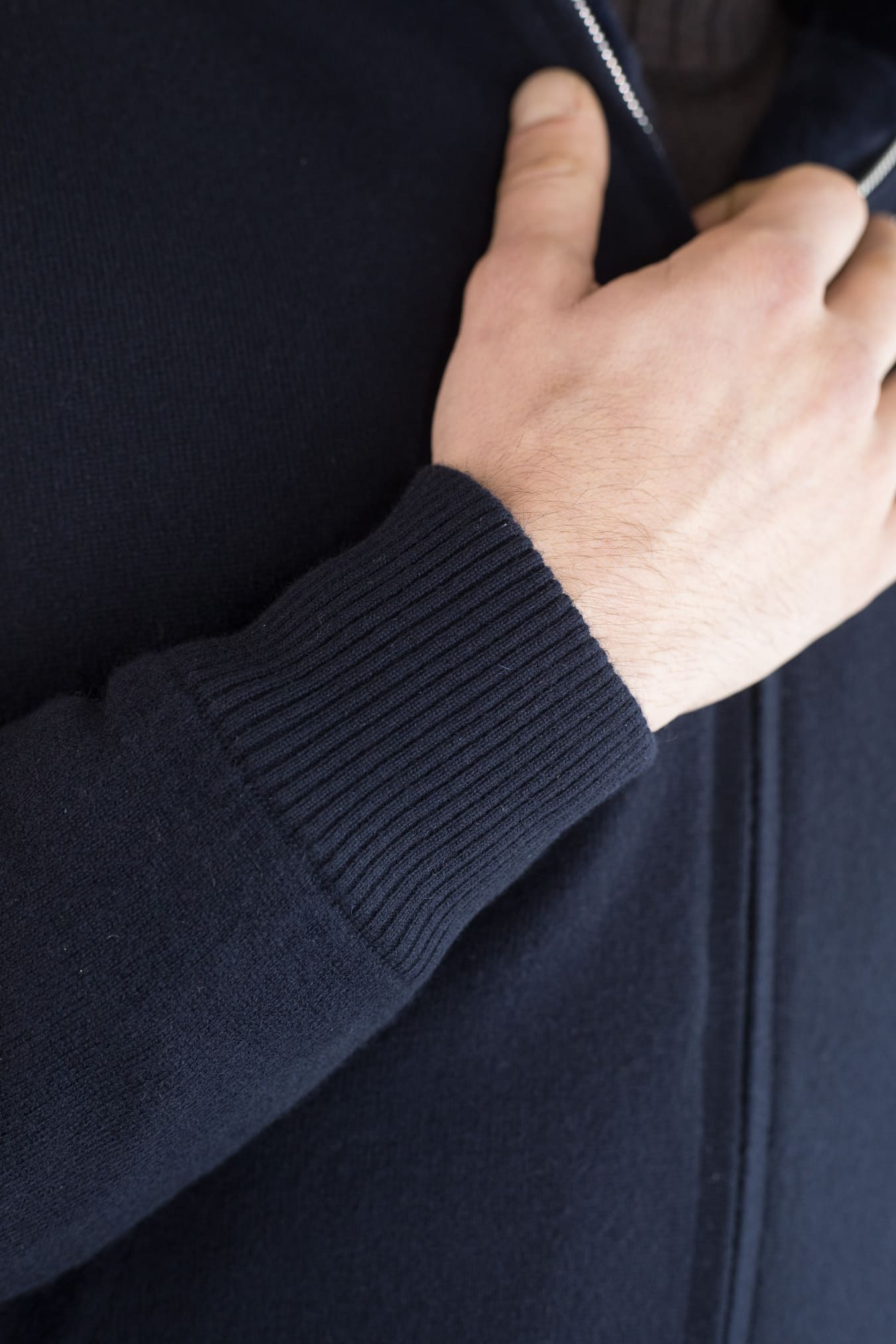 SVEVO PARMA Bomber Maglia Cashmere Castorino Blu