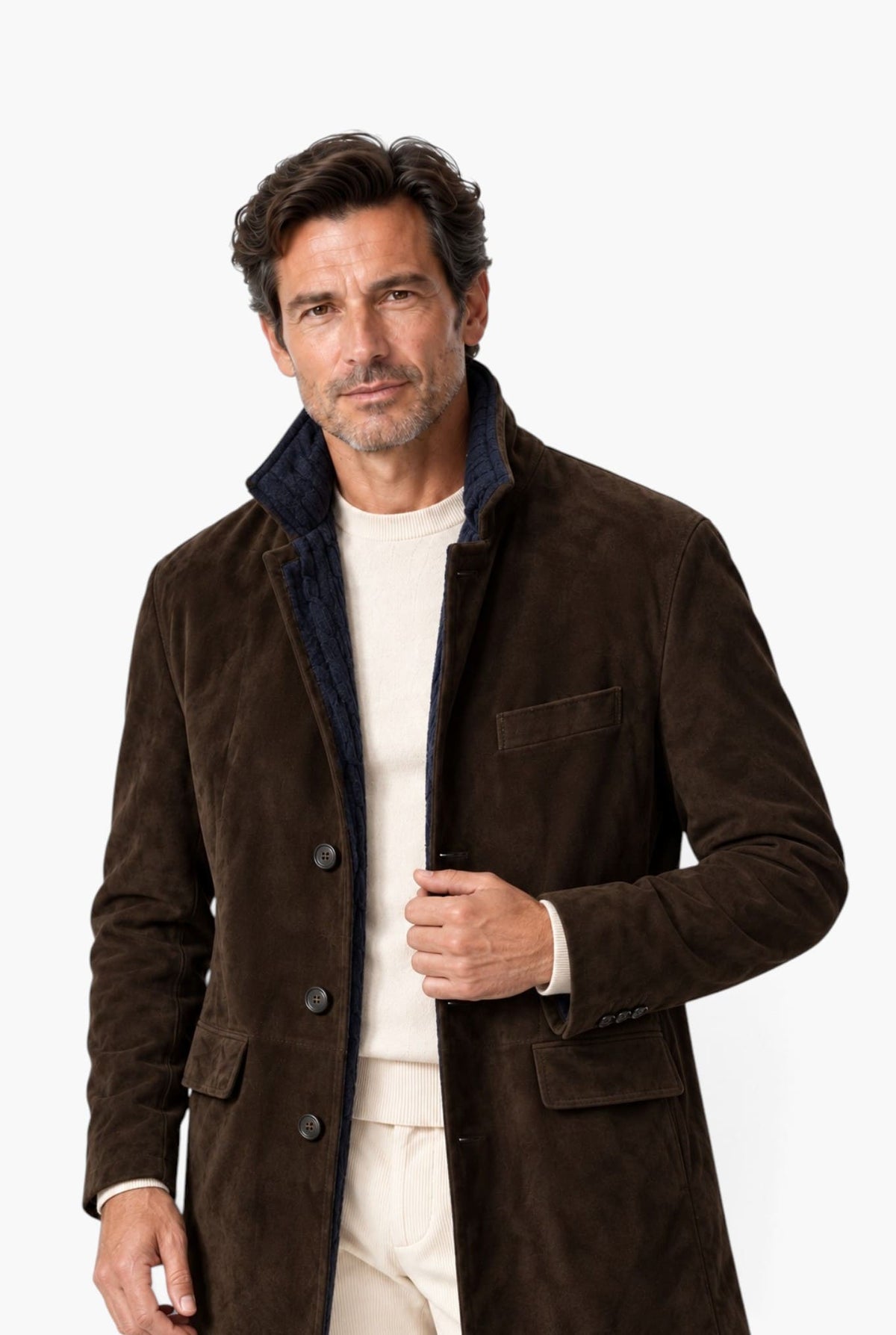 ALFREDO RIFUGIO Giaccone Suede Cashmere Moro