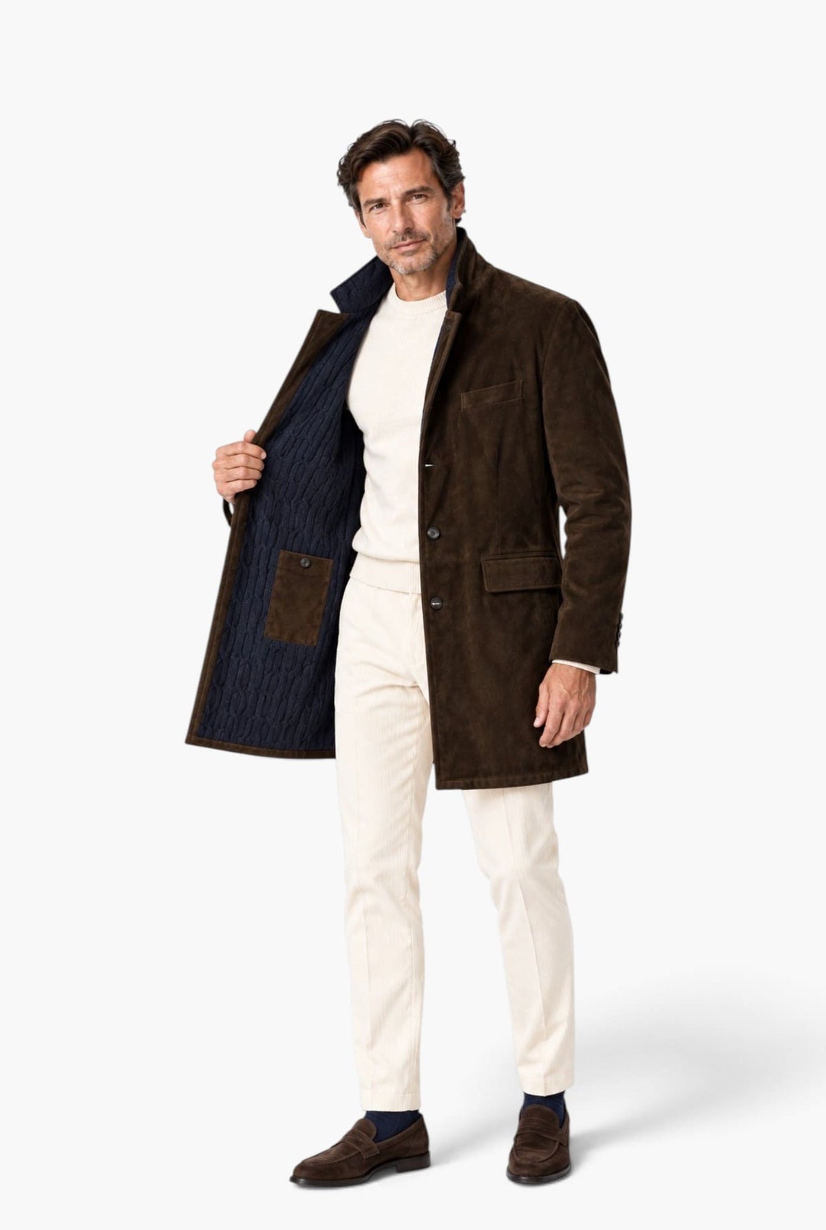 ALFREDO RIFUGIO Giaccone Suede Cashmere Moro