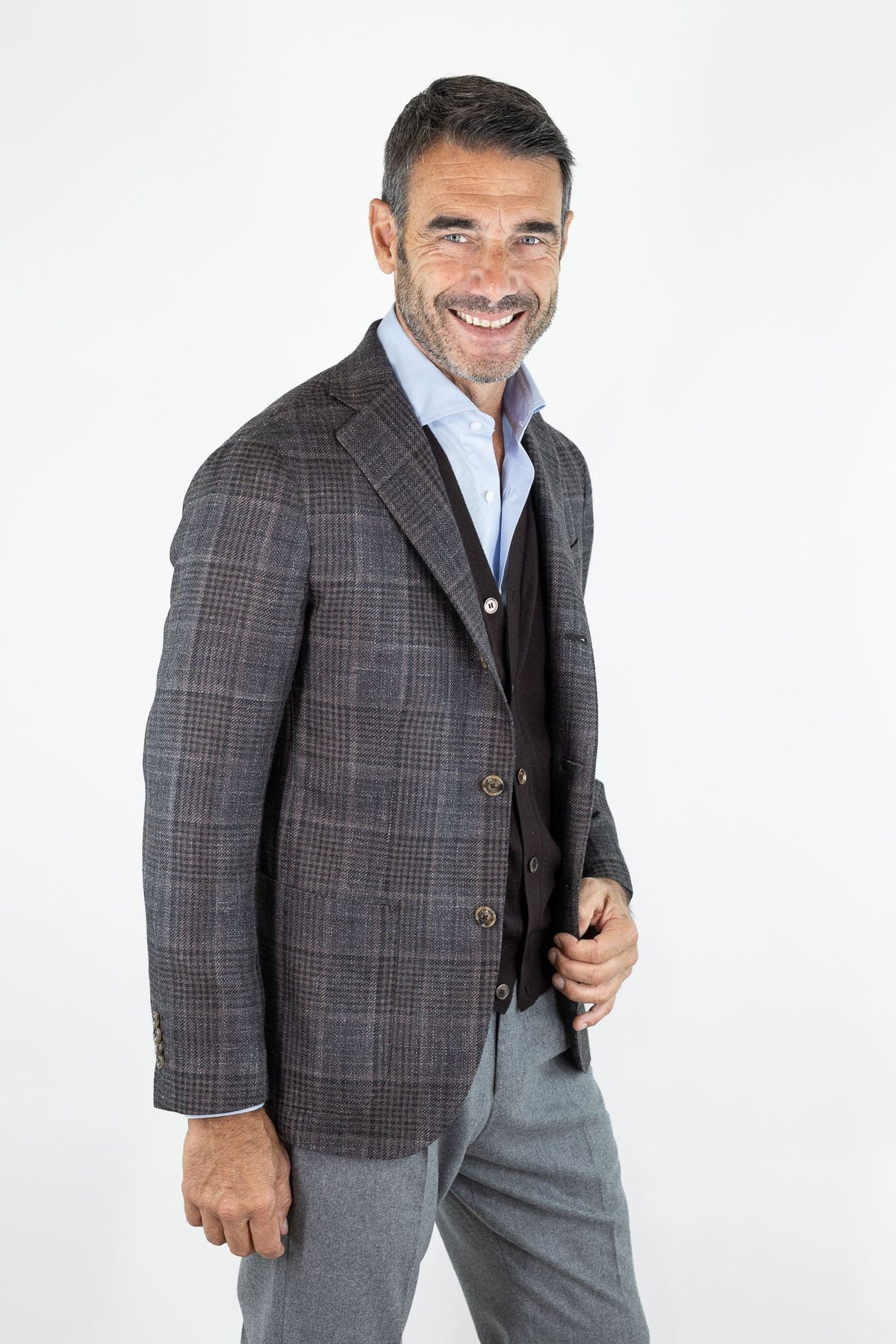 BARBA Giacca "Jimmy" Principe di Galles Marrone