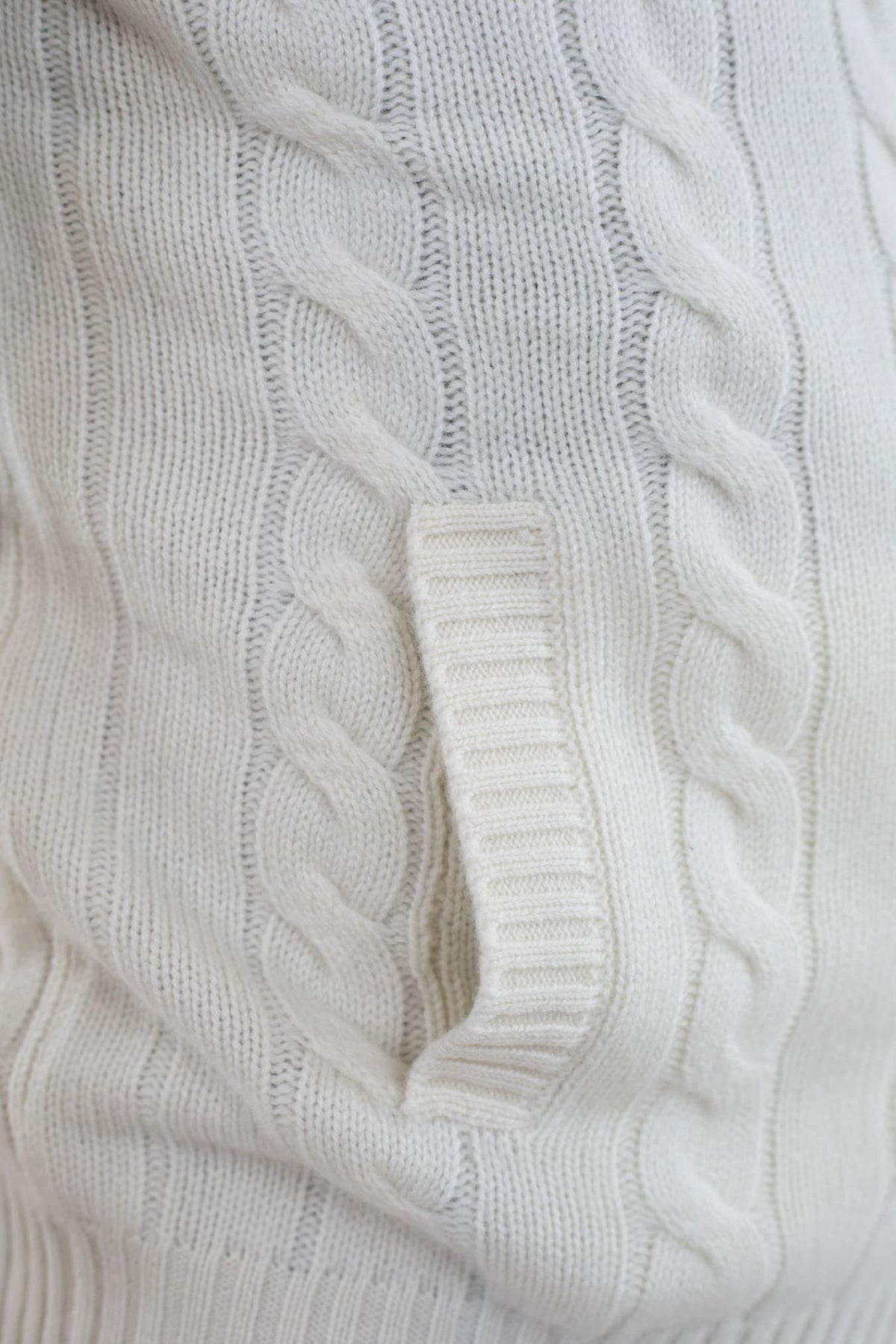 BRAMANI Cardigan a Trecce Cashmere Bianco