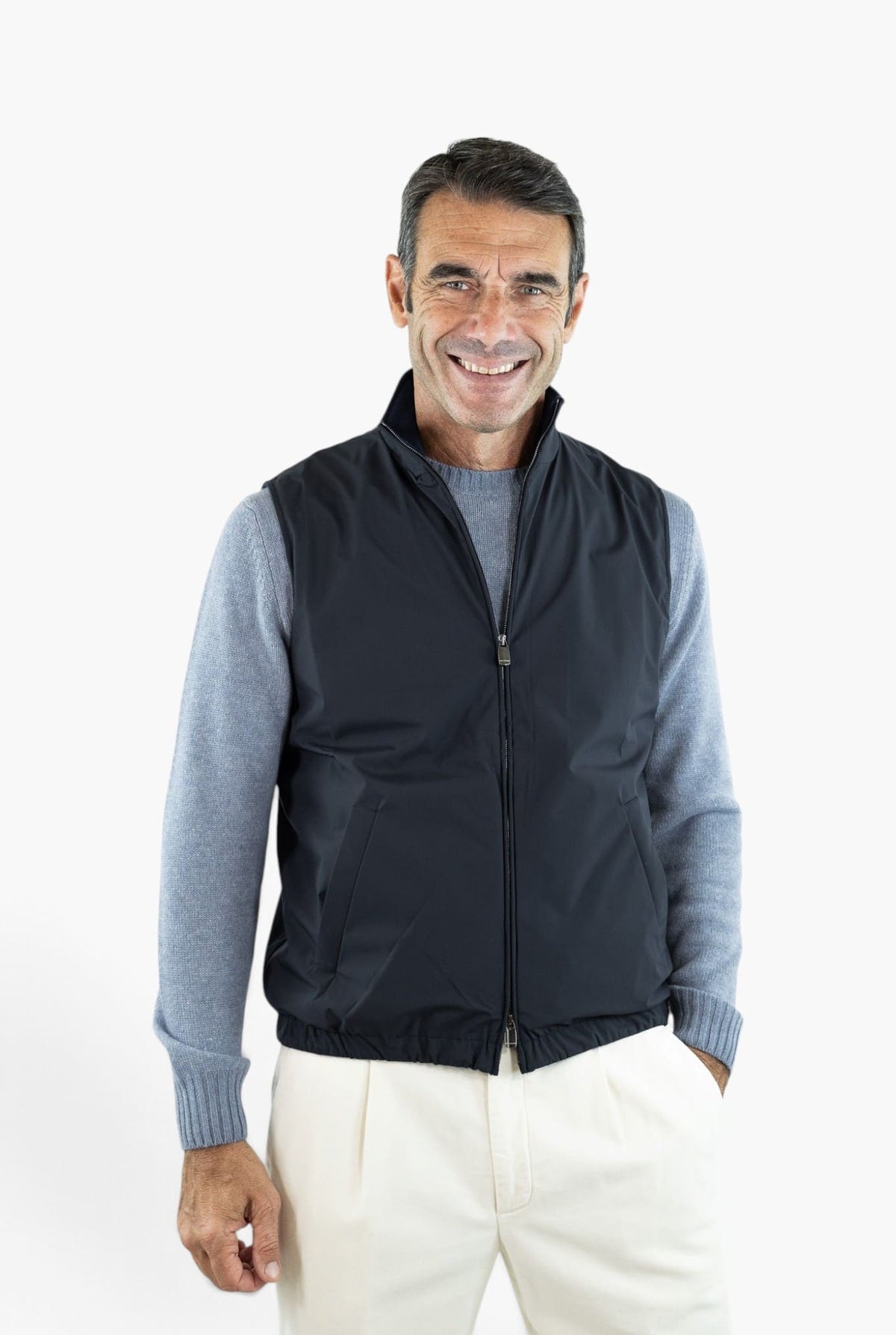 BRAMANI Gilet Light Microfibra Cashmere Blu