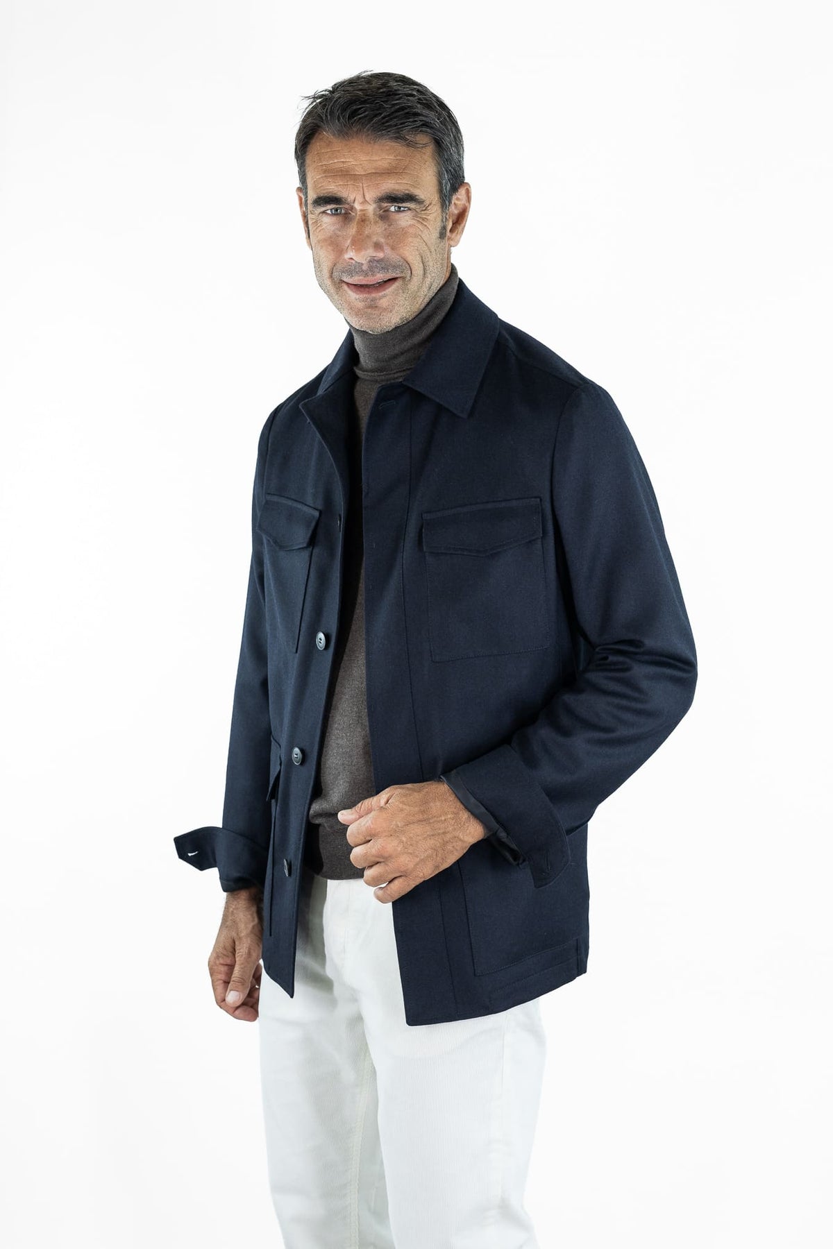 CANALI Field Jacket Impeccabile Lana Blu