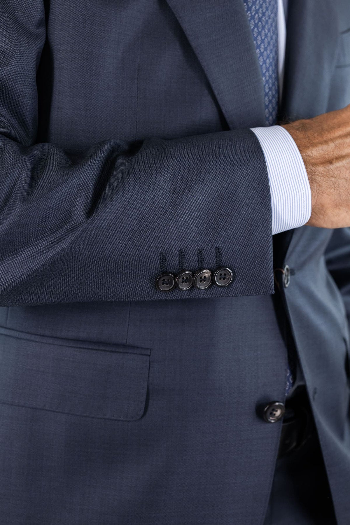 CANALI Abito Grisaglia Lana Super 130's Blu