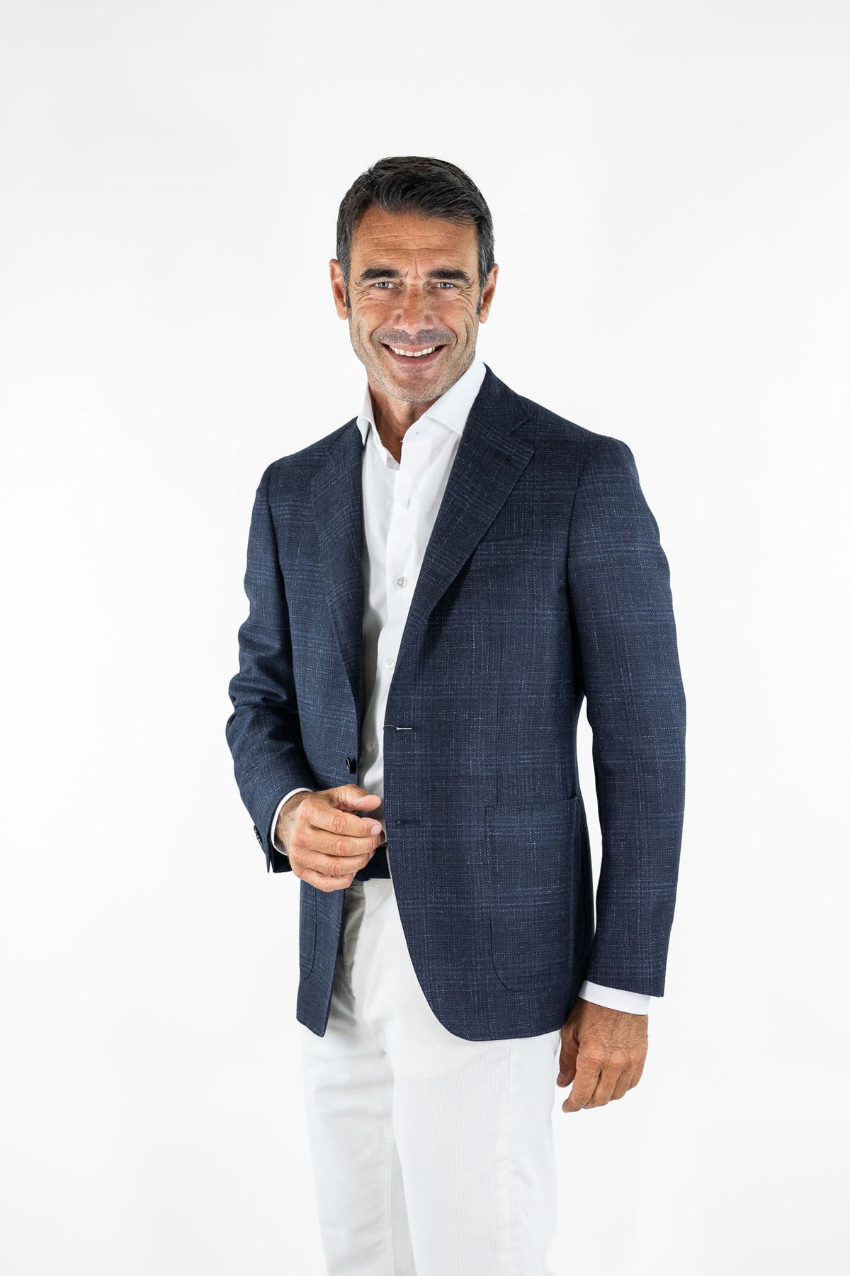 CANALI Giacca "Kei" Principe Galles Blu