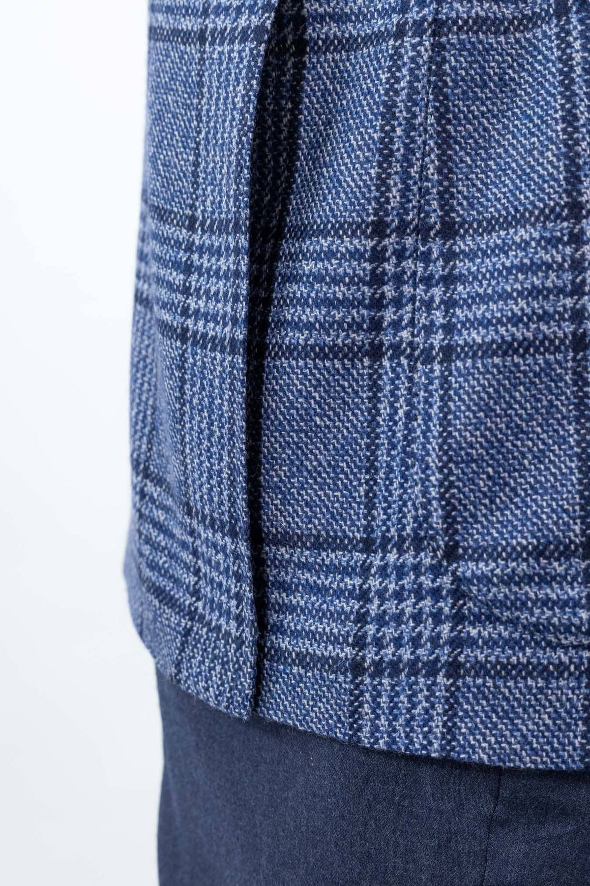 CESARE ATTOLINI Giacca Principe di Galles Cashmere Blu