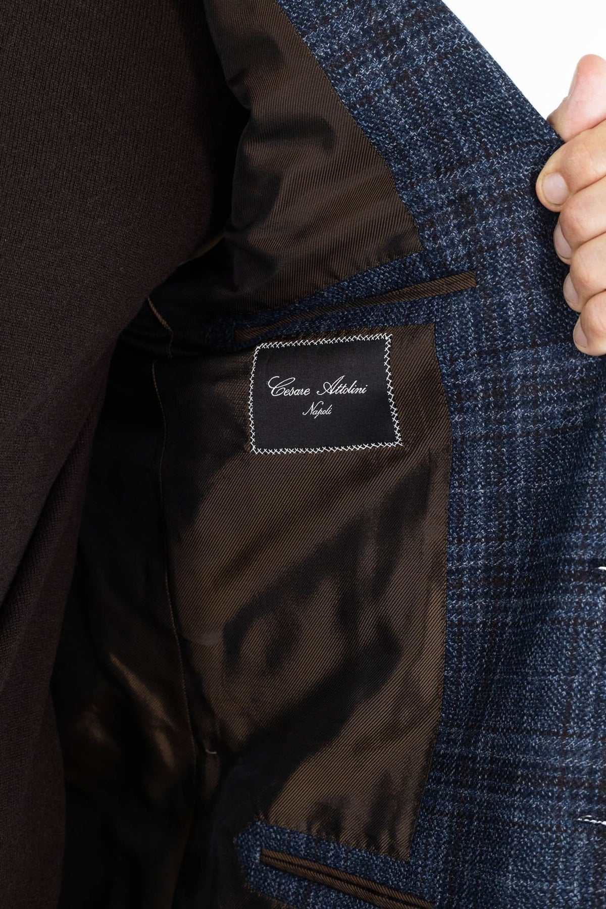 CESARE ATTOLINI Giacca Check Blu Moro Cesare Attolini