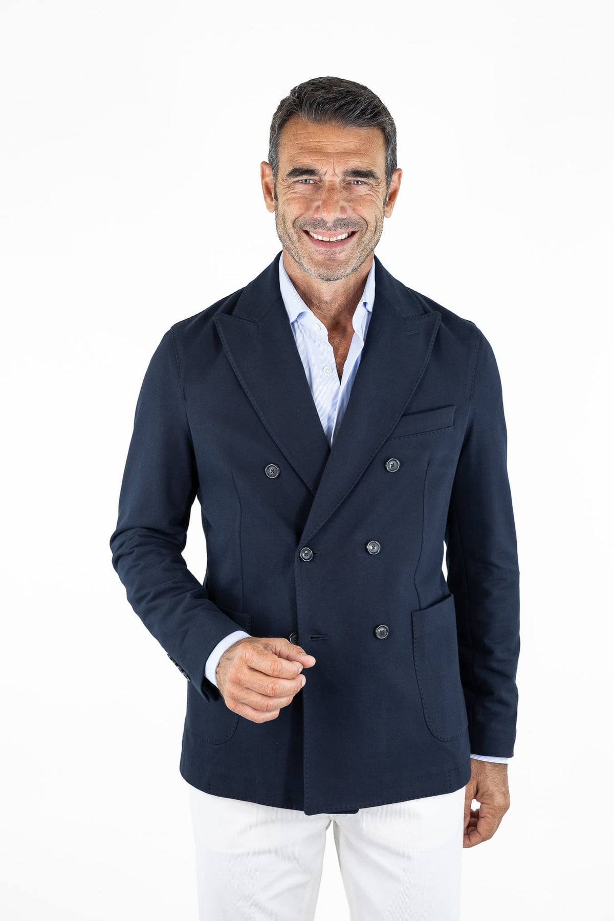 CIRCOLO 1901 Giacca Doppiopetto Jersey Cotone Blu Notte