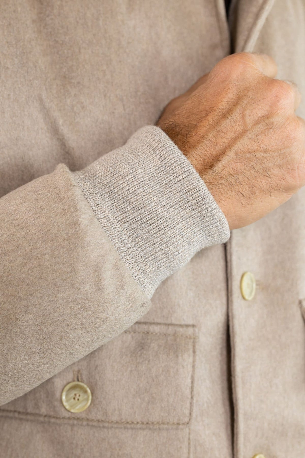 CONTRASTWAY Bomber "Bugatti" Cashmere Piuma D'Oca Beige