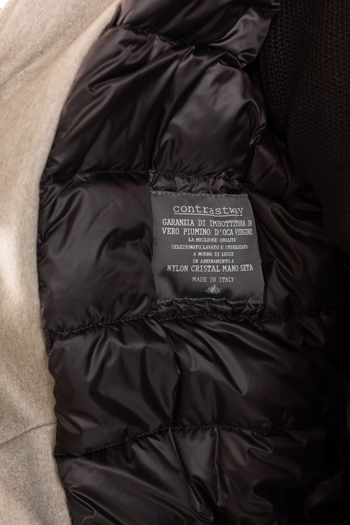 CONTRASTWAY Bomber "Bugatti" Cashmere Piuma D'Oca Beige