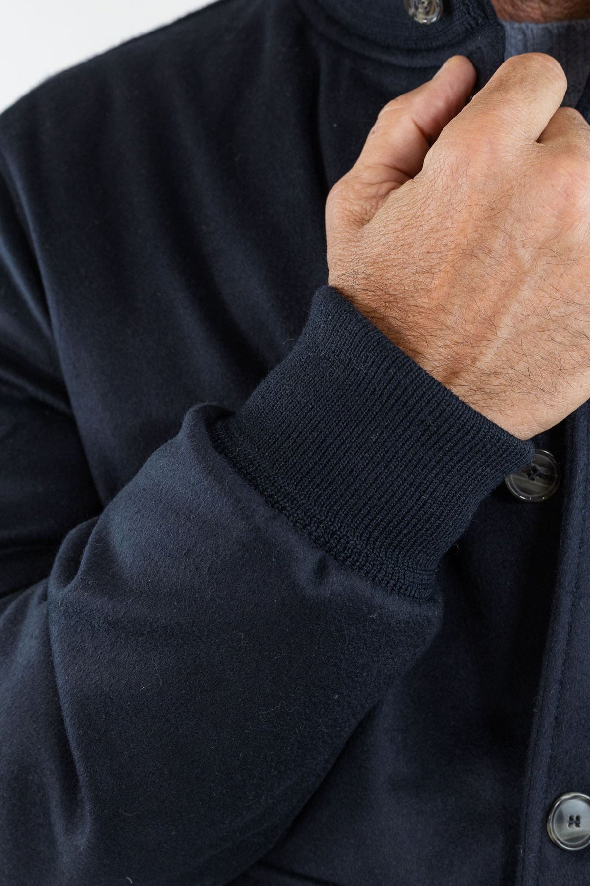 CONTRASTWAY Bomber "Bugatti" Cashmere Piuma D'Oca Blu