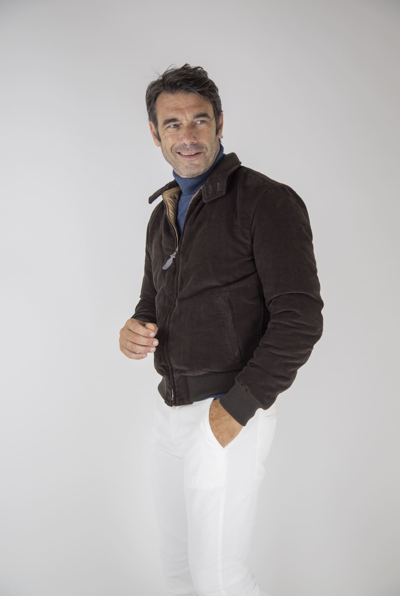 CONTRASTWAY Bomber Fustagno Piumino D'Oca Moro