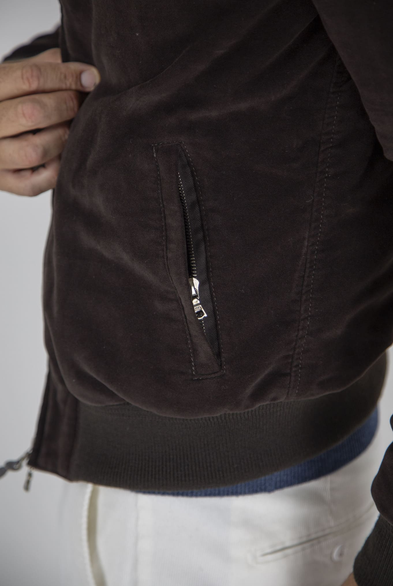 CONTRASTWAY Bomber Fustagno Piumino D'Oca Moro