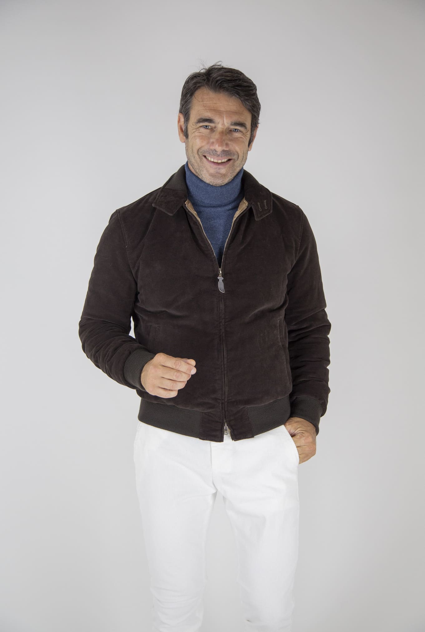 CONTRASTWAY Bomber Fustagno Piumino D'Oca Moro