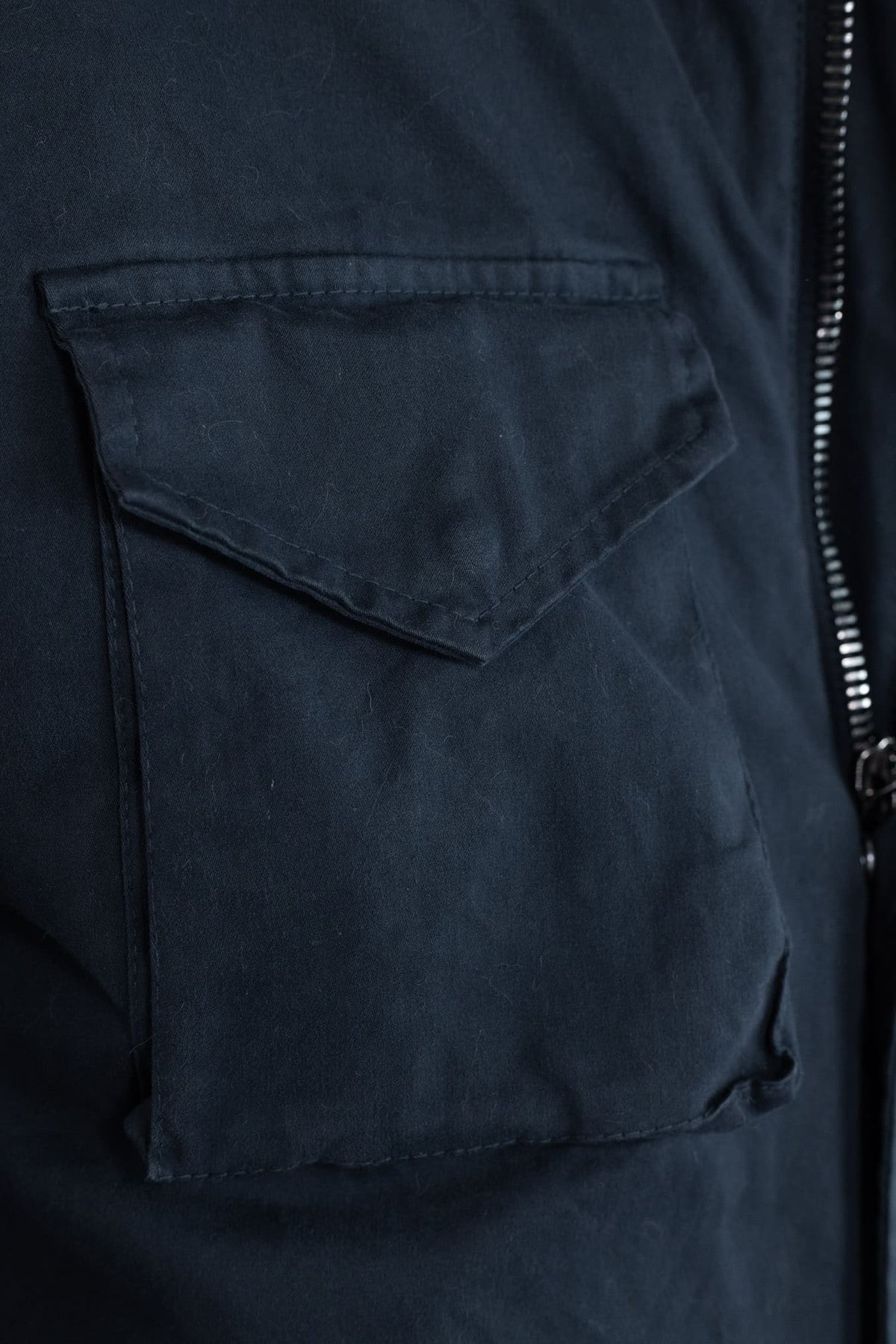 DRUMOHR Field Jacket Cotone Blu con Lapin Removibile