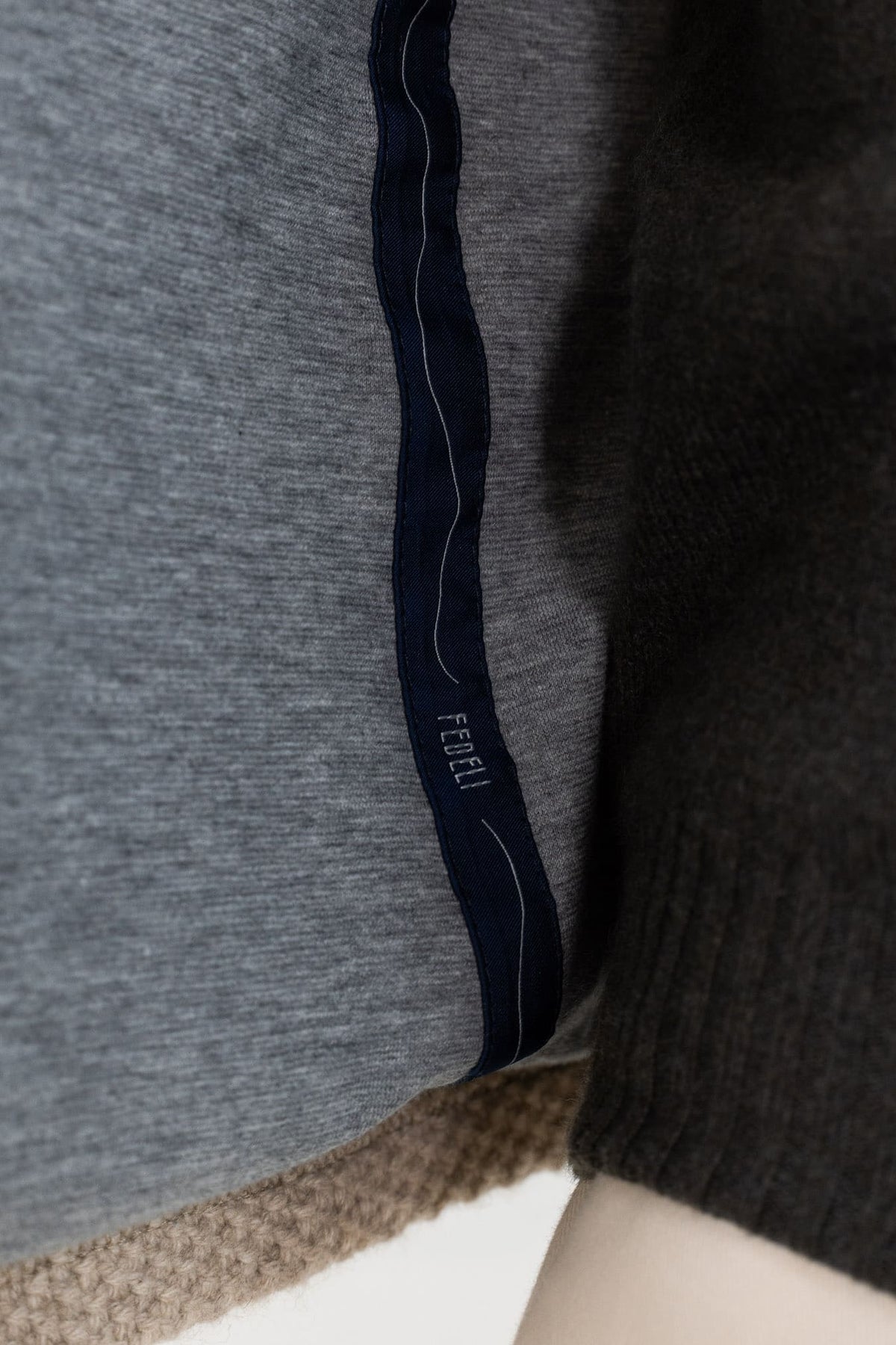 FEDELI Giacca in Maglia Lana Cashmere Sabbia