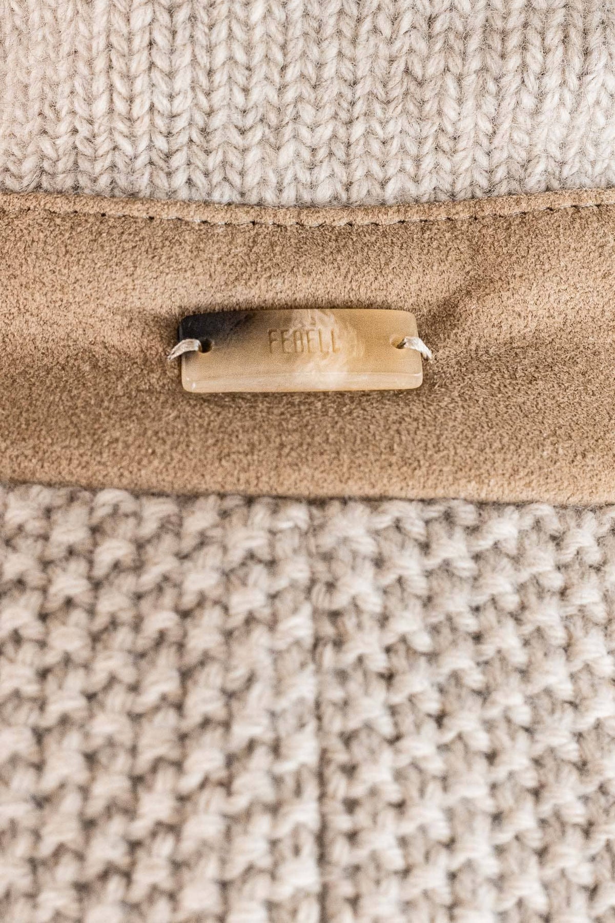 FEDELI Giacca in Maglia Lana Cashmere Sabbia