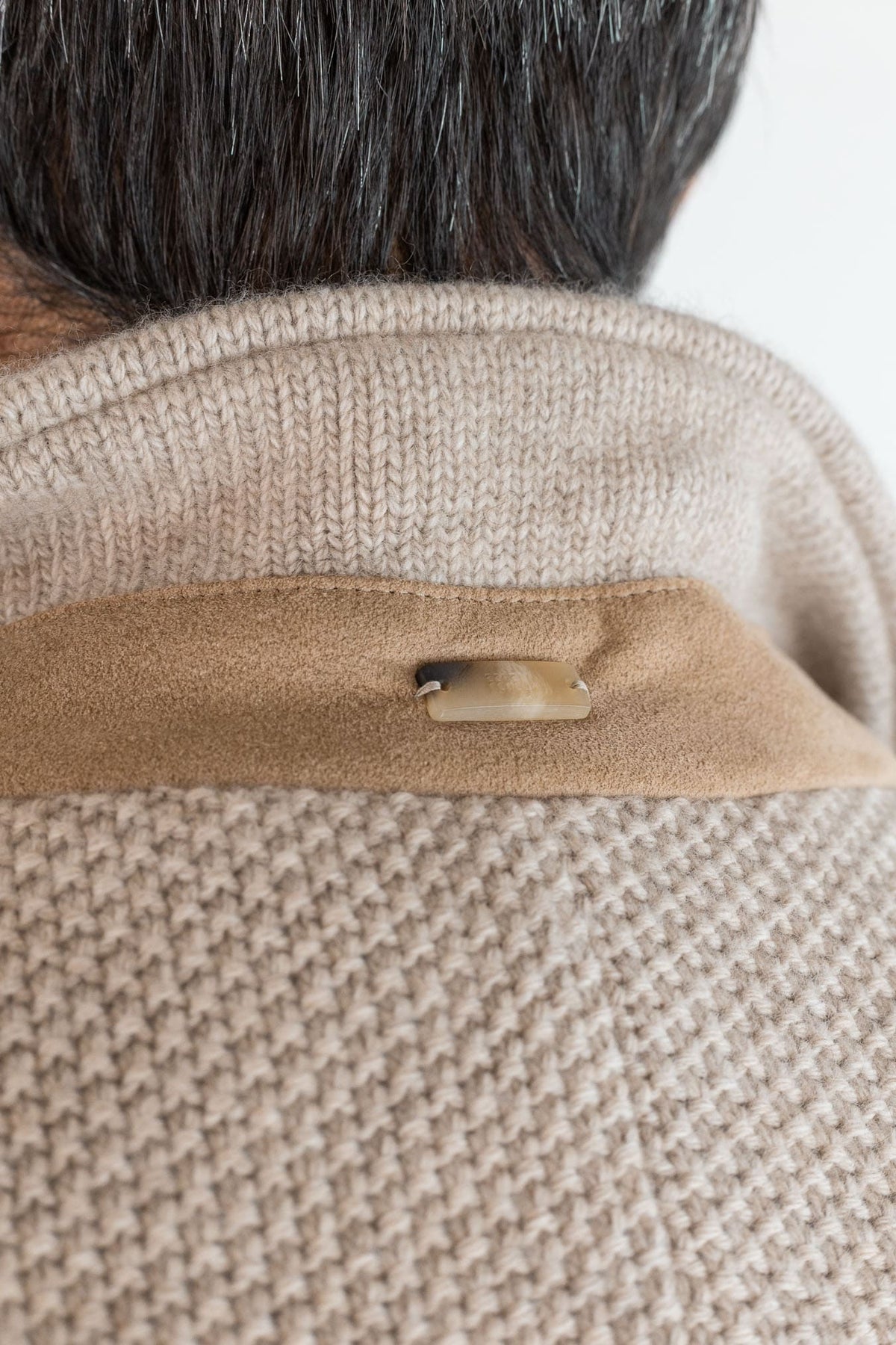 FEDELI Giacca in Maglia Lana Cashmere Sabbia