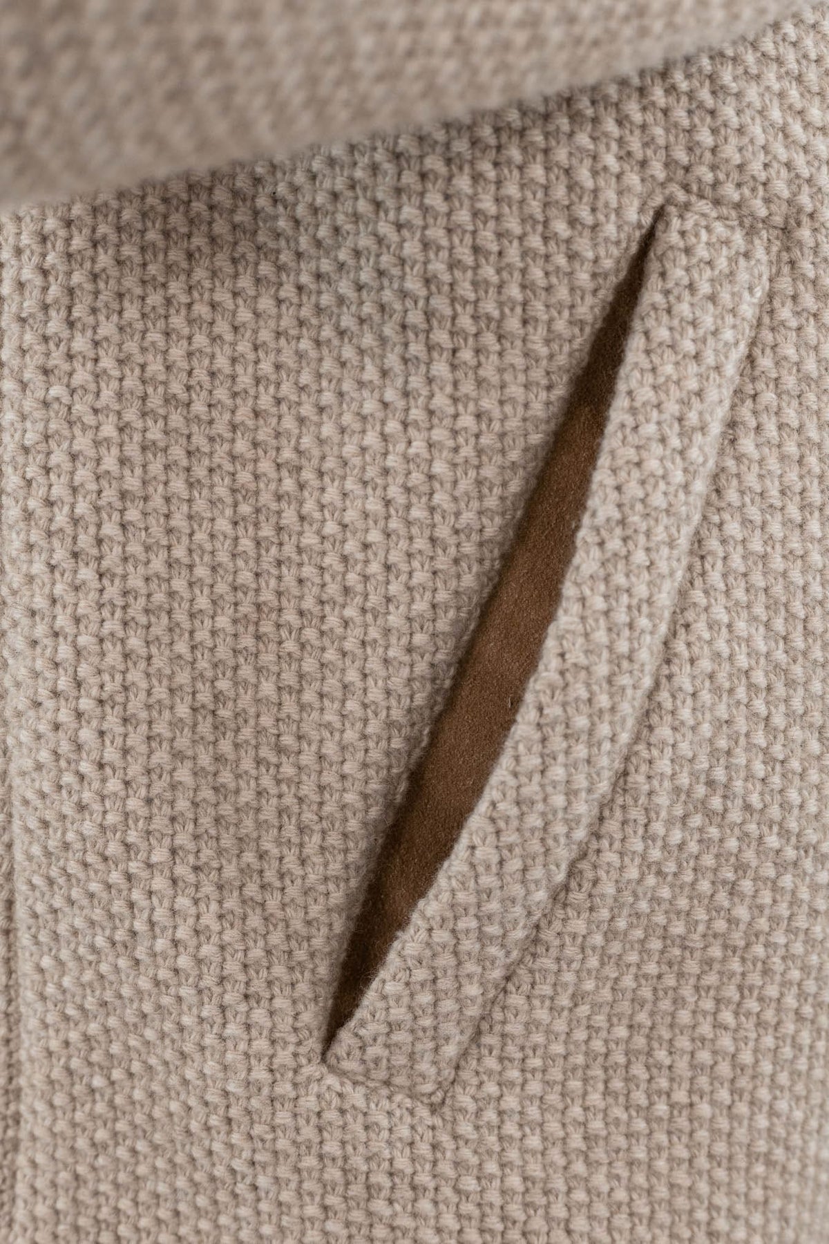 FEDELI Giacca in Maglia Lana Cashmere Sabbia