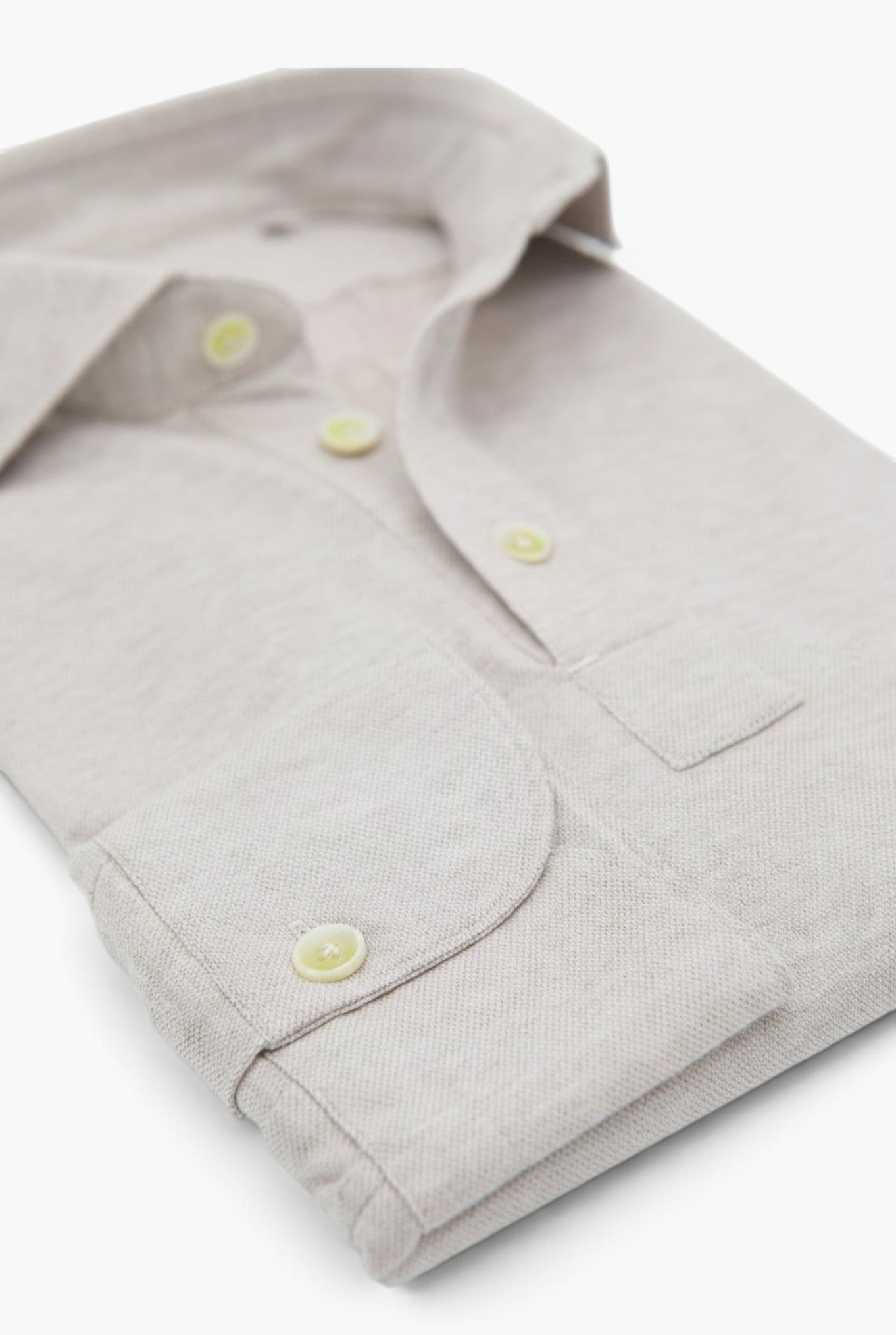 FINAMORE Polo "Orlando" Jersey Cotone Cashmere Beige