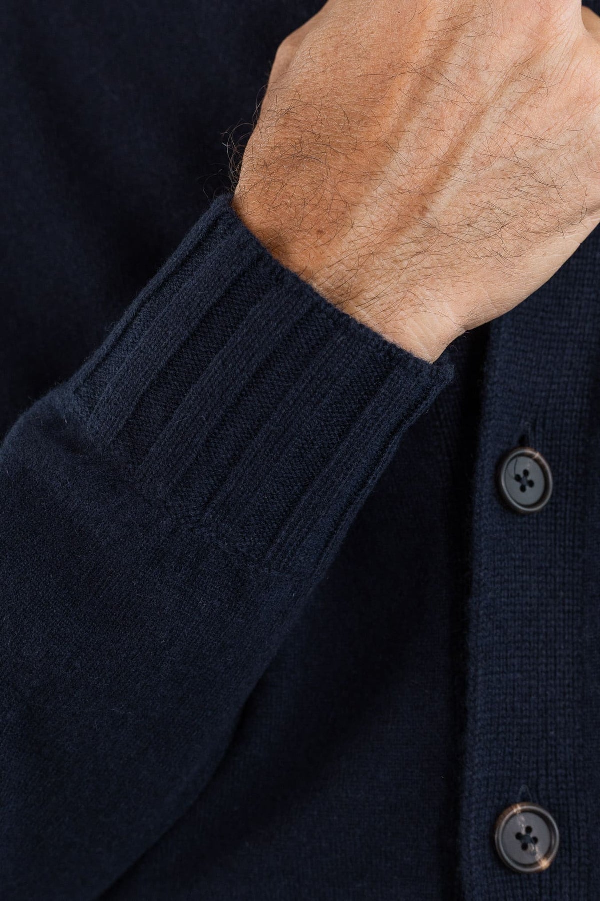 FIORONI Bomber Maglia Cashmere "Duvet" Blu Navy
