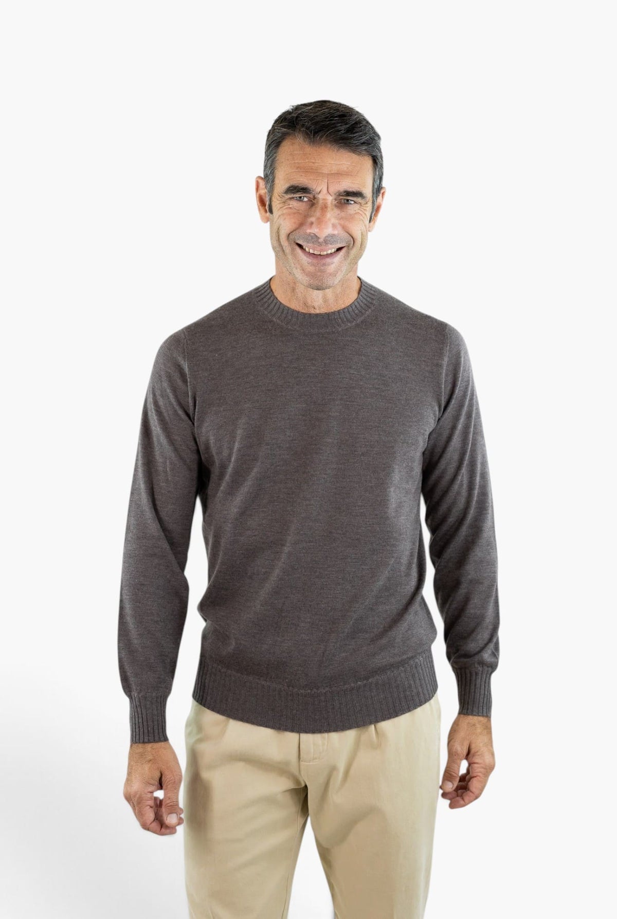 FIORONI Girocollo Cashmere Ultralight "Year Round" Tortora
