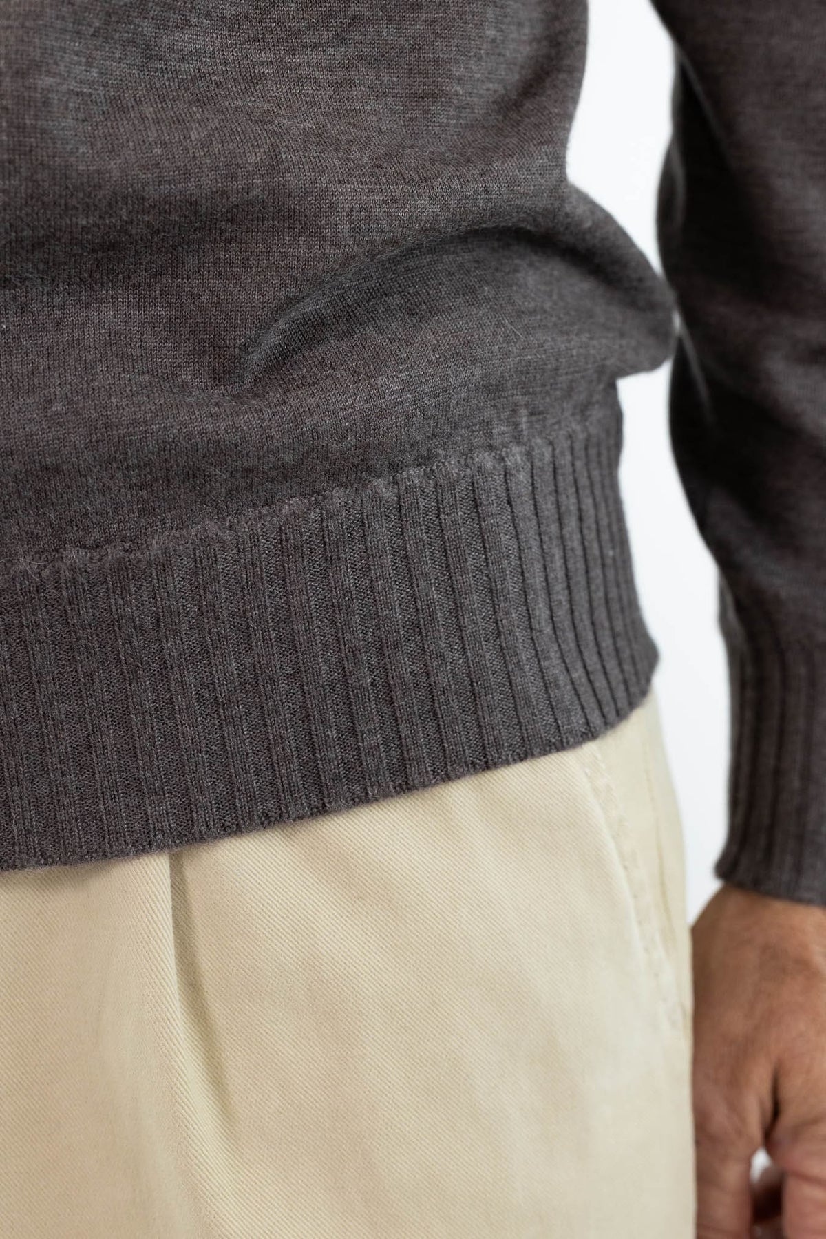 FIORONI Girocollo Cashmere Ultralight "Year Round" Tortora