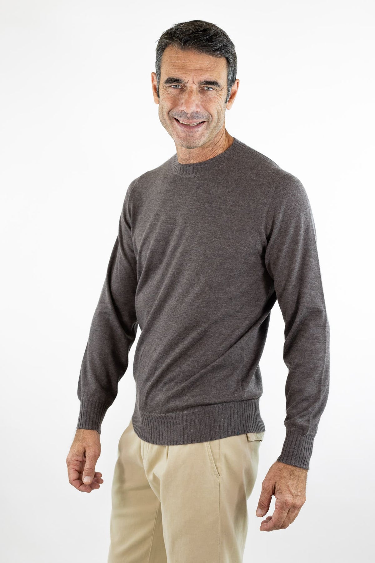 FIORONI Girocollo Cashmere Ultralight "Year Round" Tortora