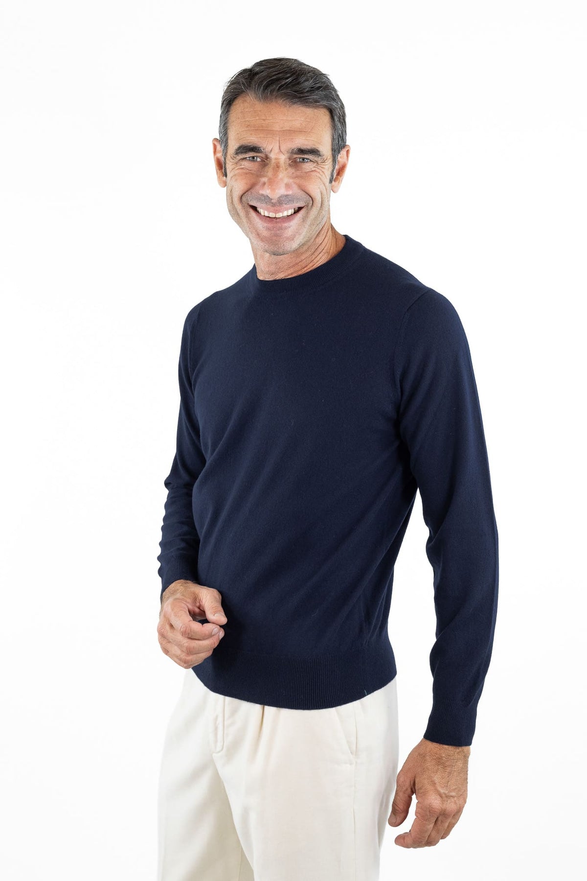 FIORONI Girocollo Baby Cashmere Blu Navy