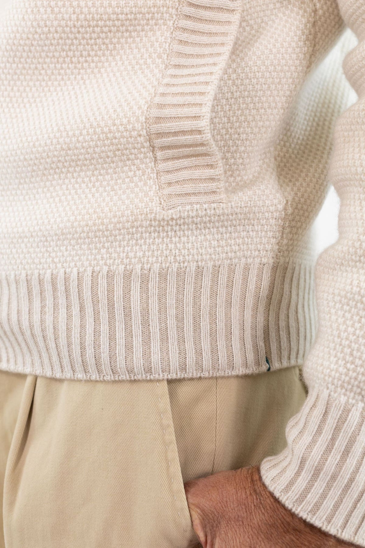 FIORONI Bomber Full Zip Cashmere Bianco Panna