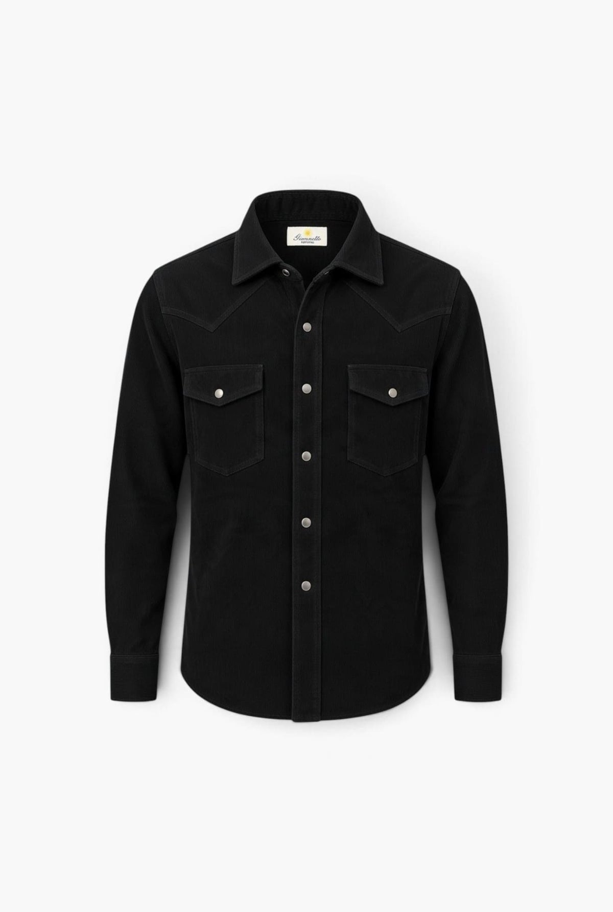 GIANNETTO PORTOFINO Camicia Velluto Sand Washed Nero