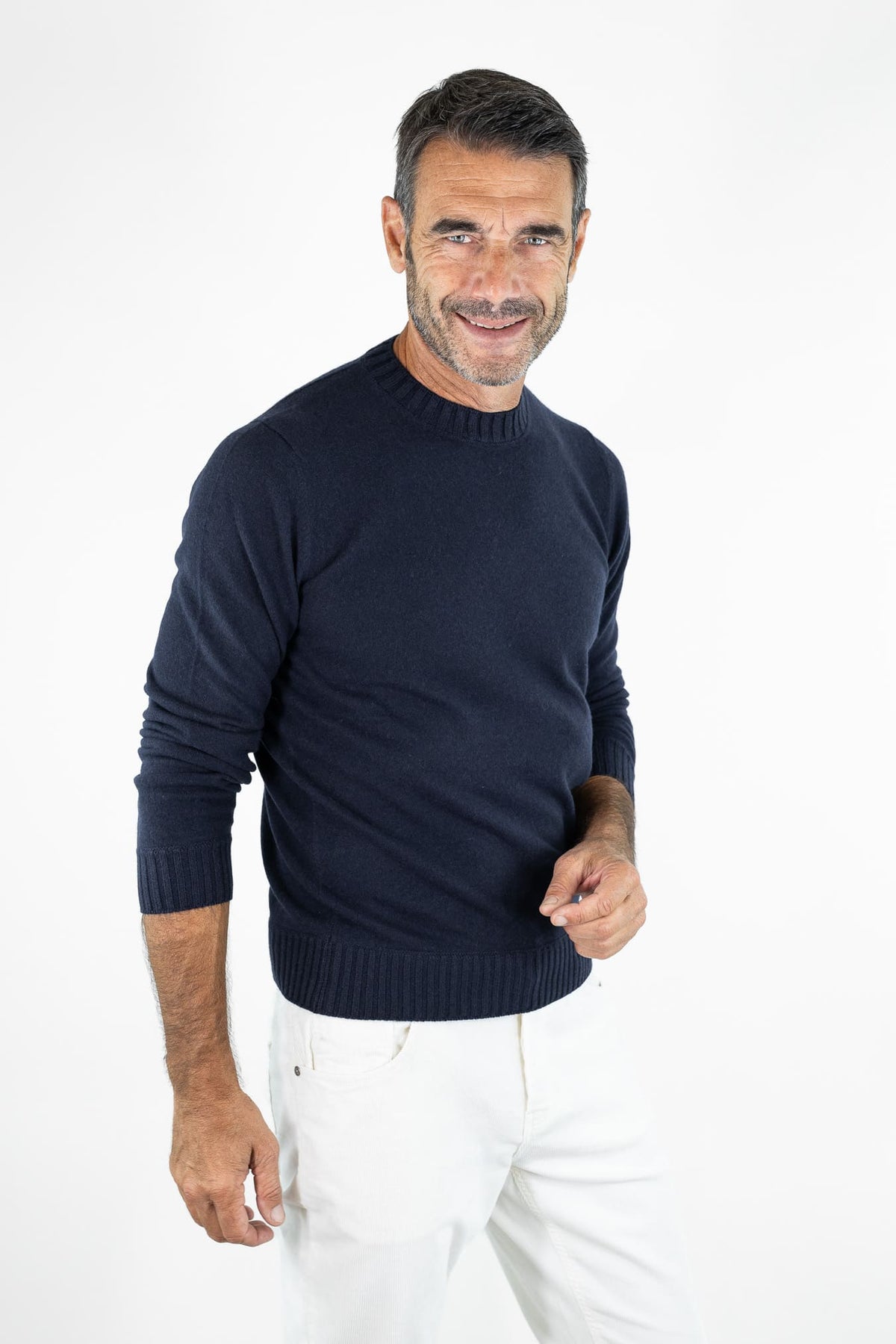 GUARINO Girocollo Cashmere Felted Blu