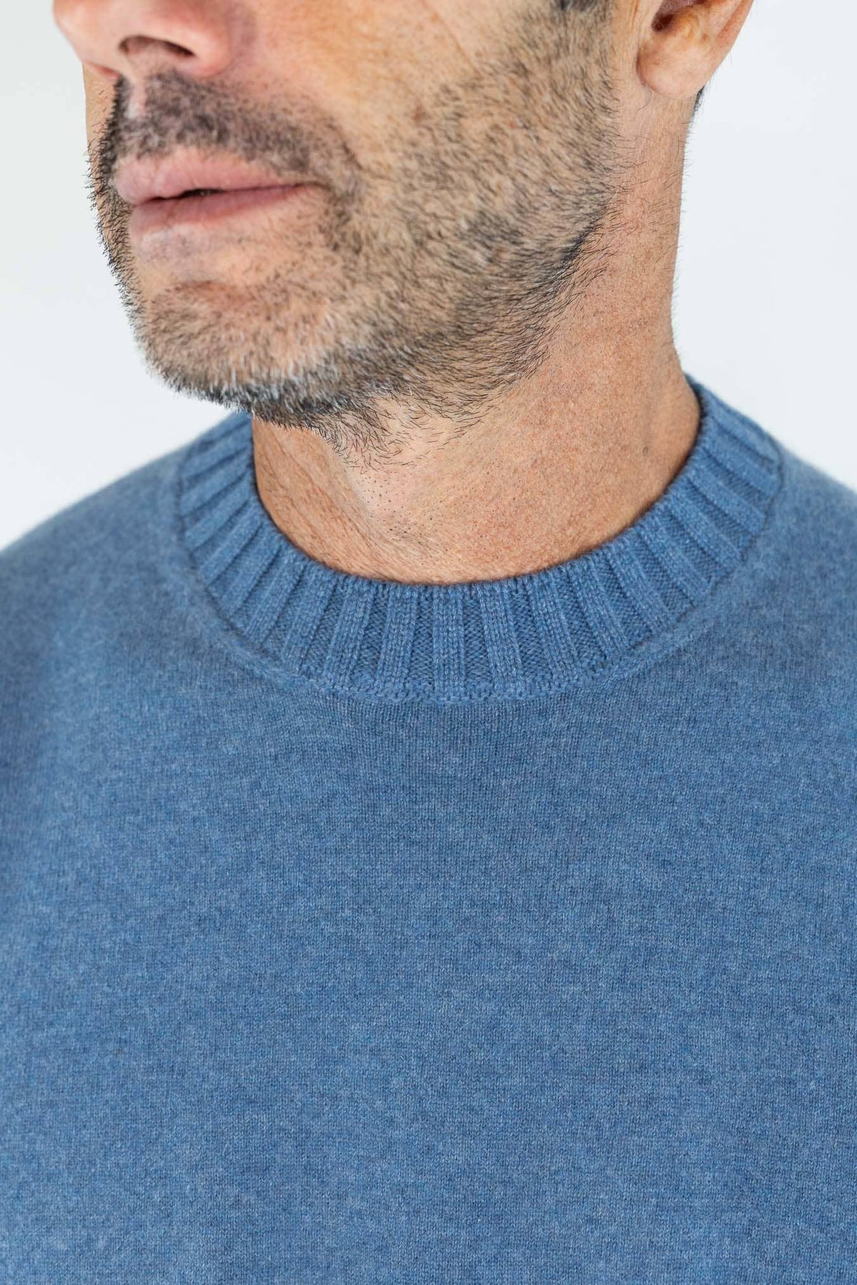 GUARINO Girocollo Cashmere Felted Azzurro