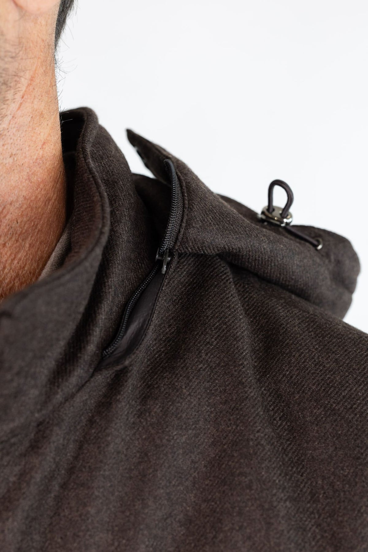 GUARINO Gilet Tessuto Loro Piana Storm System® Moro