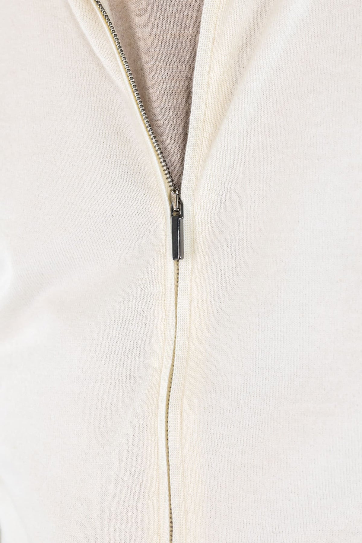 GUARINO Full Zip Cashlight Bianco Panna