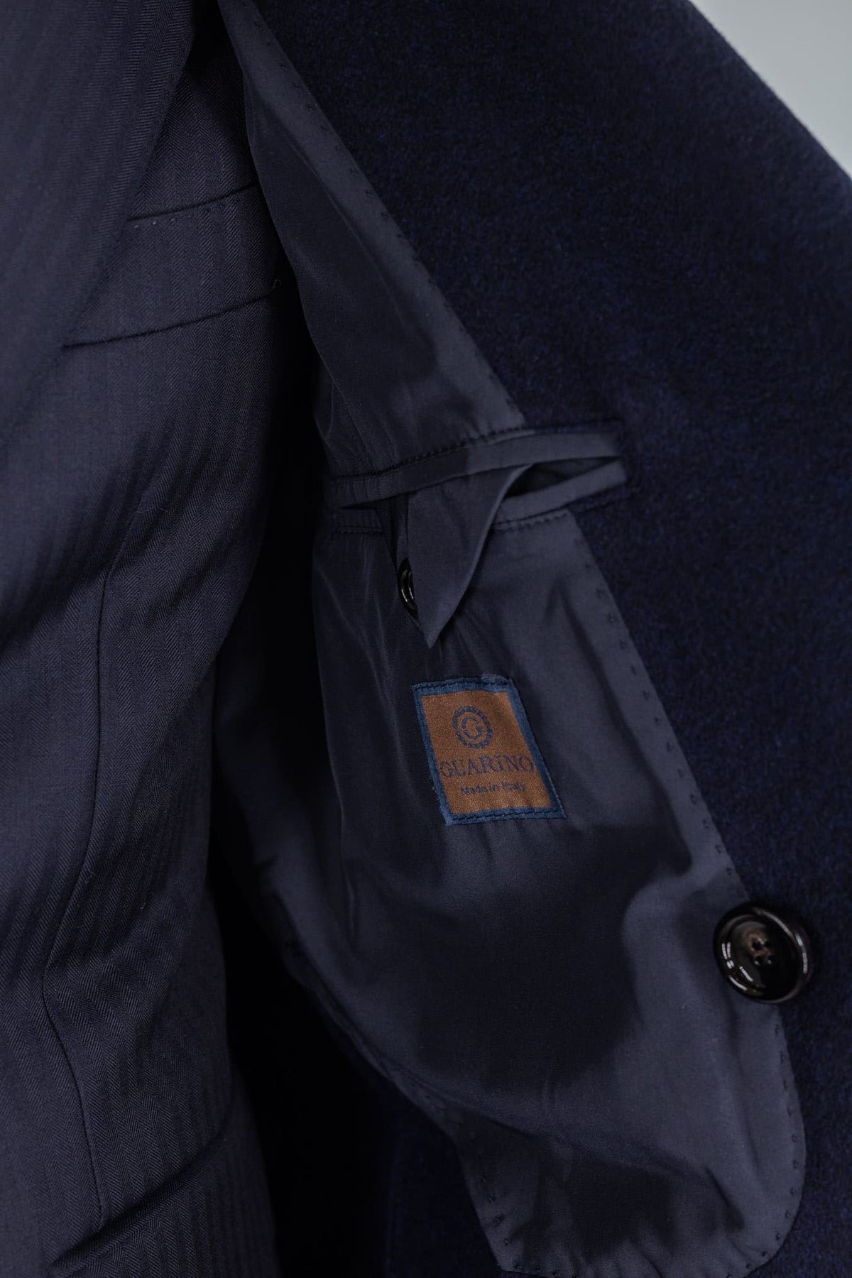 GUARINO Cappotto Doppiopetto Tessuto Loro Piana Blu