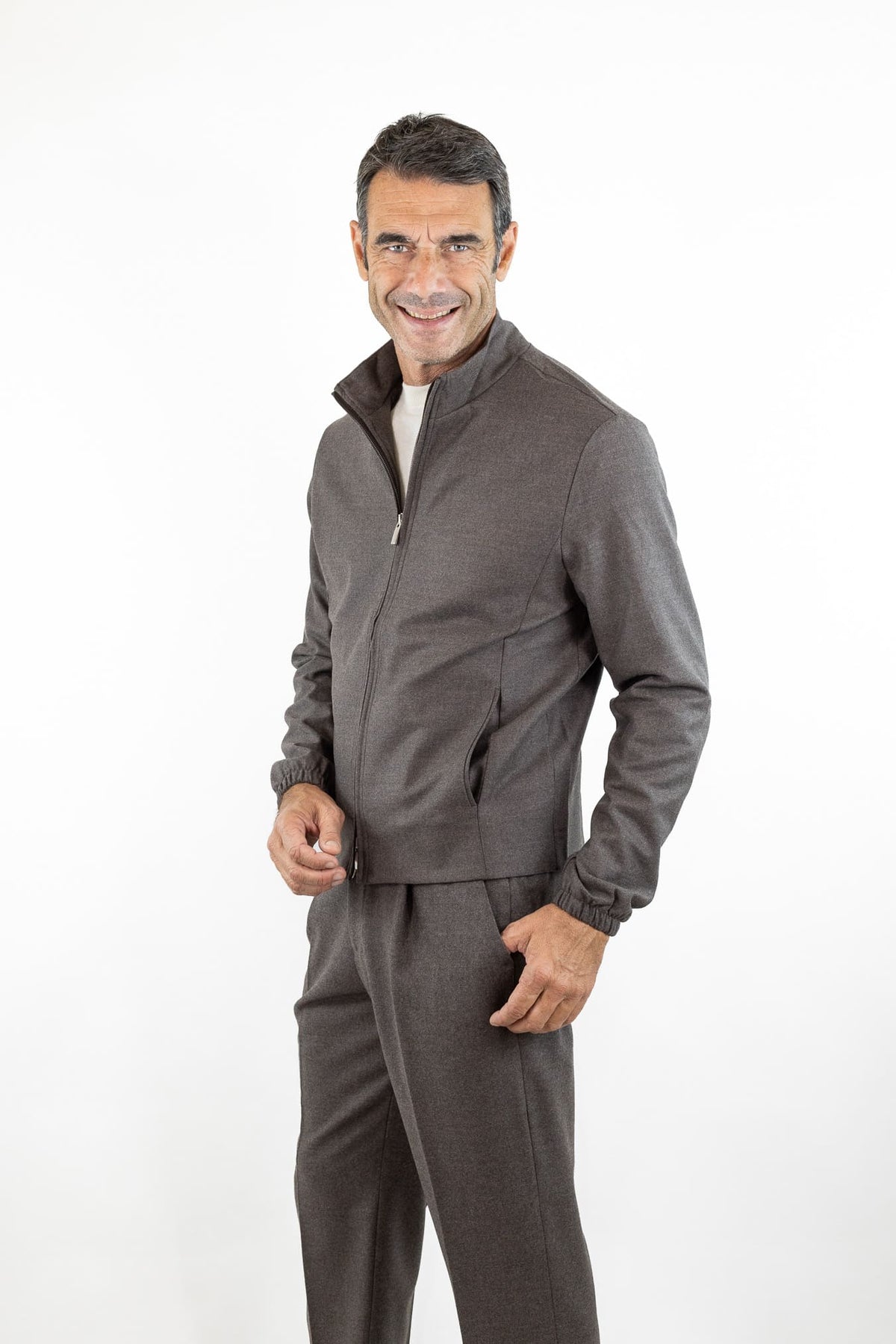 GUARINO Giubbino Tessuto Jersely® Loro Piana Tortora