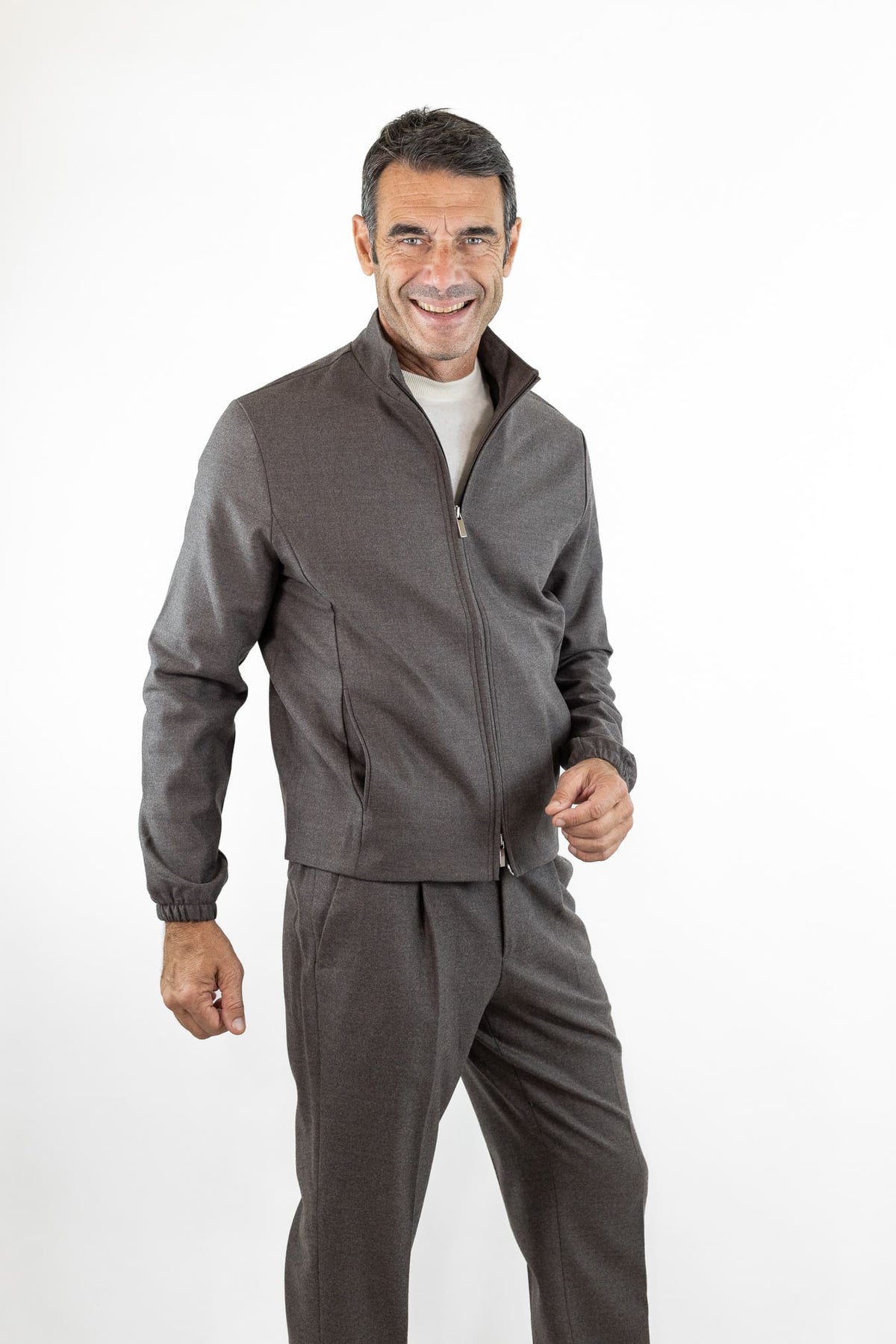 GUARINO Giubbino Tessuto Jersely® Loro Piana Tortora