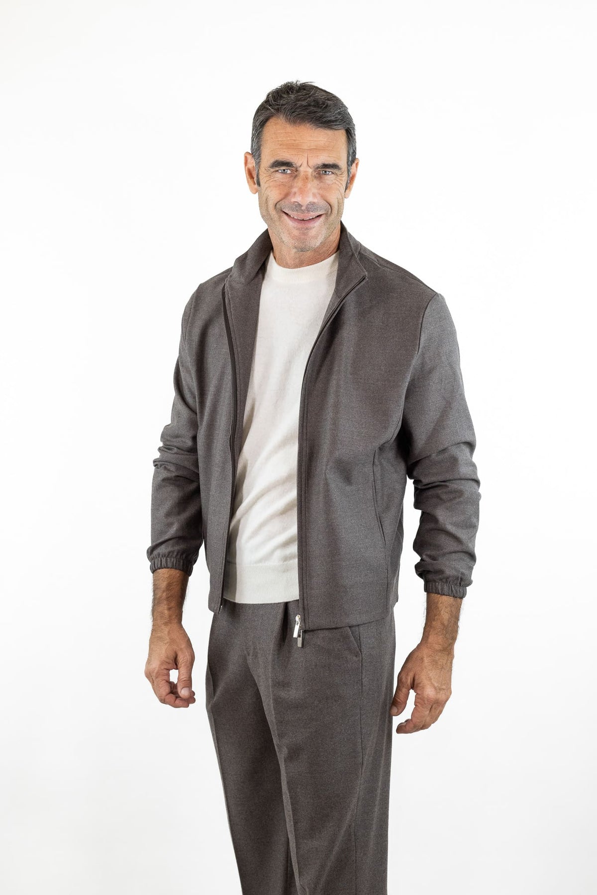 GUARINO Giubbino Tessuto Jersely® Loro Piana Tortora